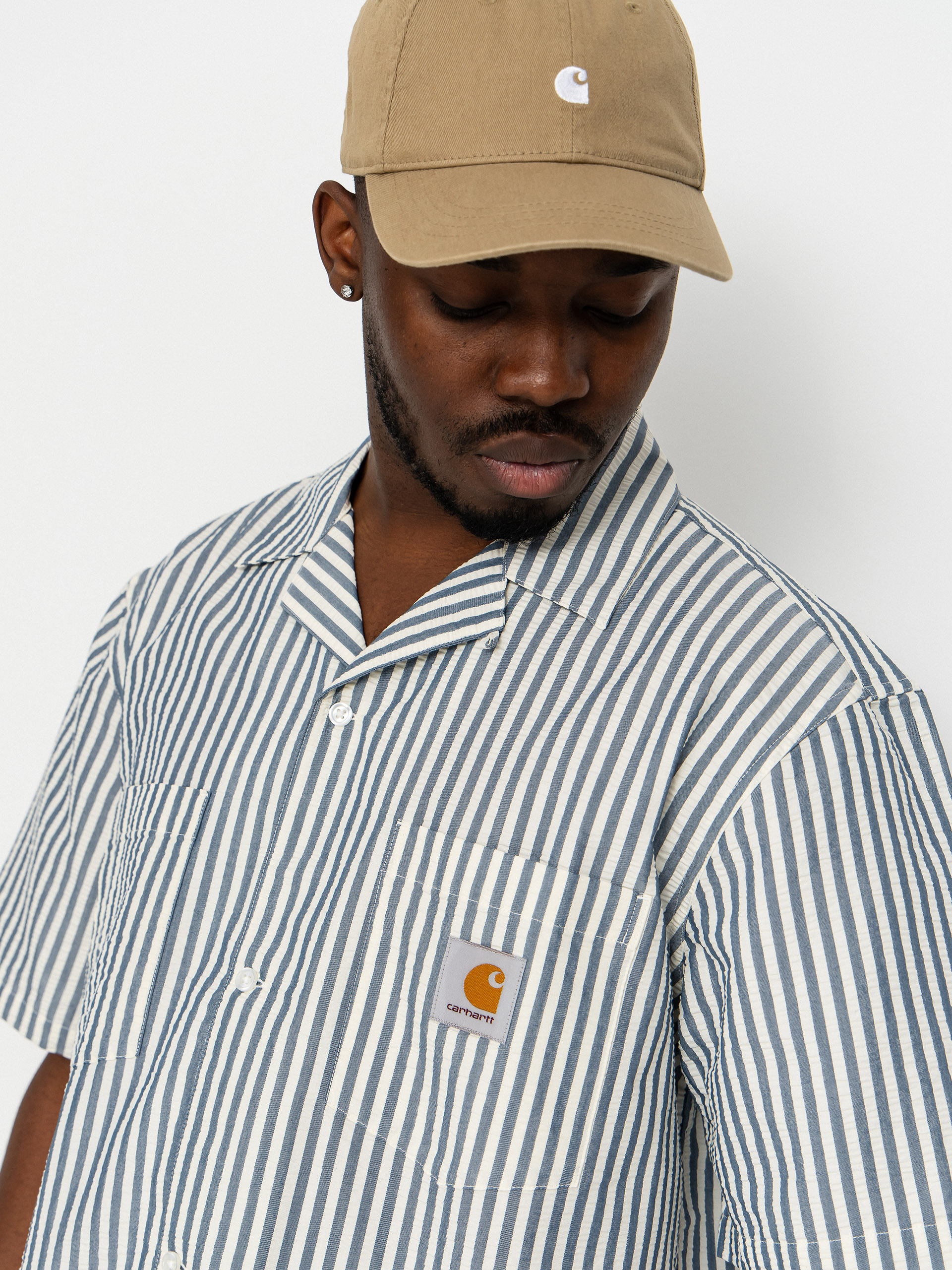 Cămașă Carhartt WIP Leavel (leavel stripe/blue river/wax)