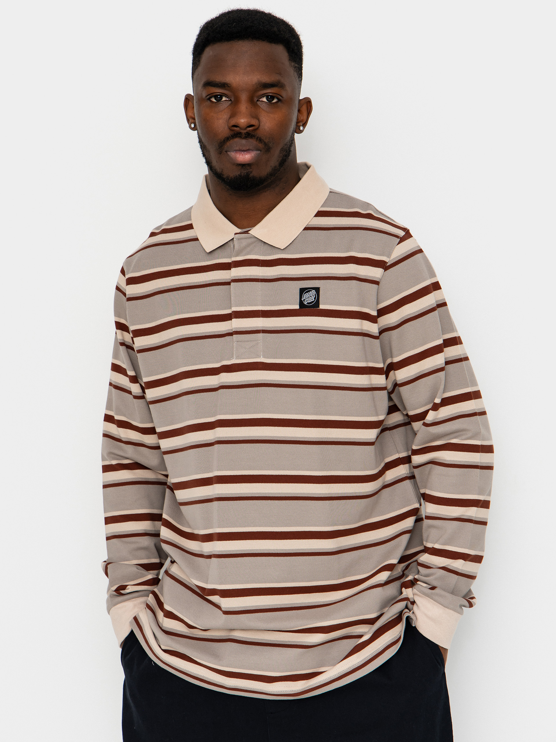 Longsleeve Santa Cruz Cera Polo (stone grey/coffee)