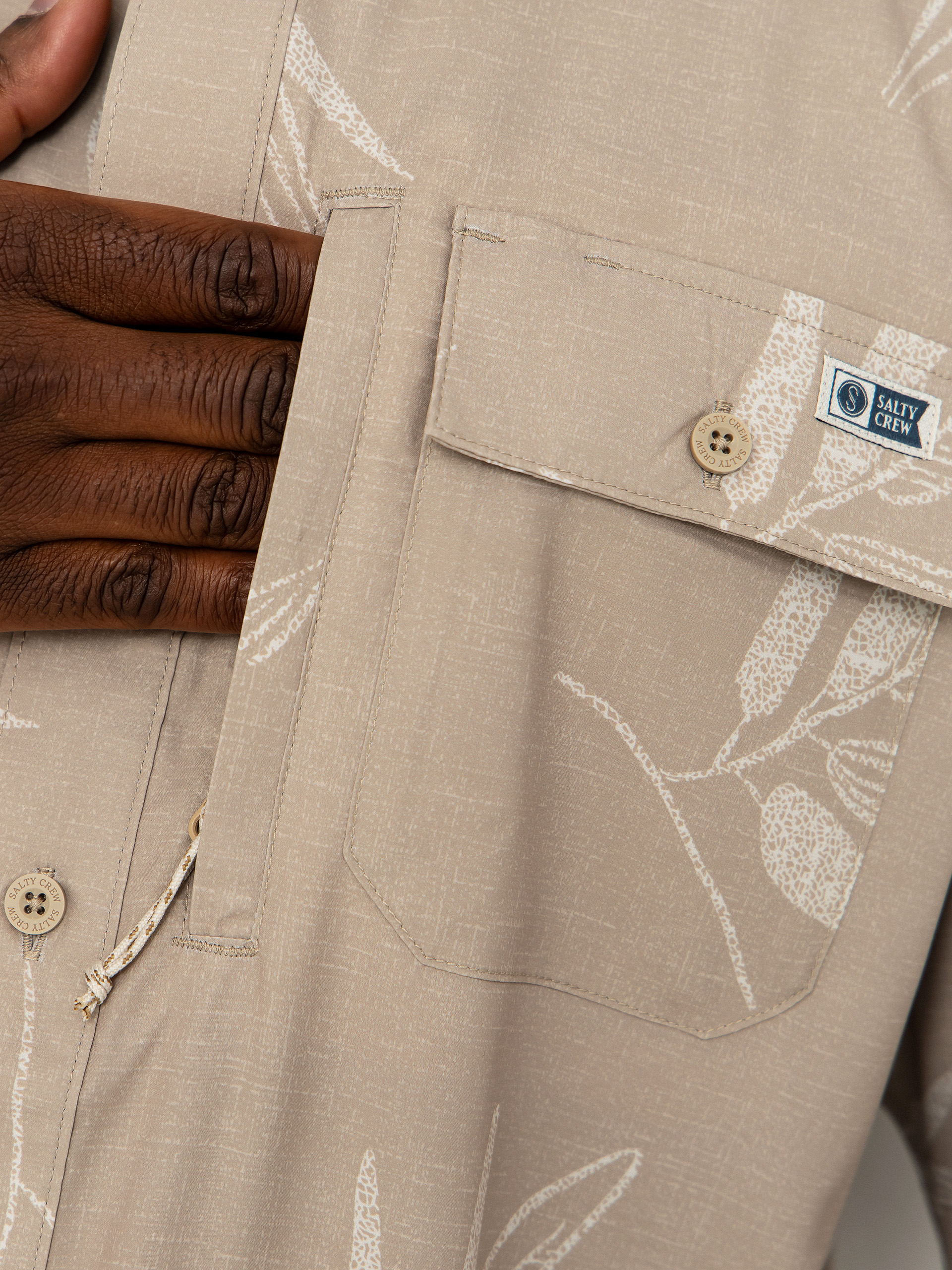 Cămașă Salty Crew Flagship Uv Button Up (dark khaki)