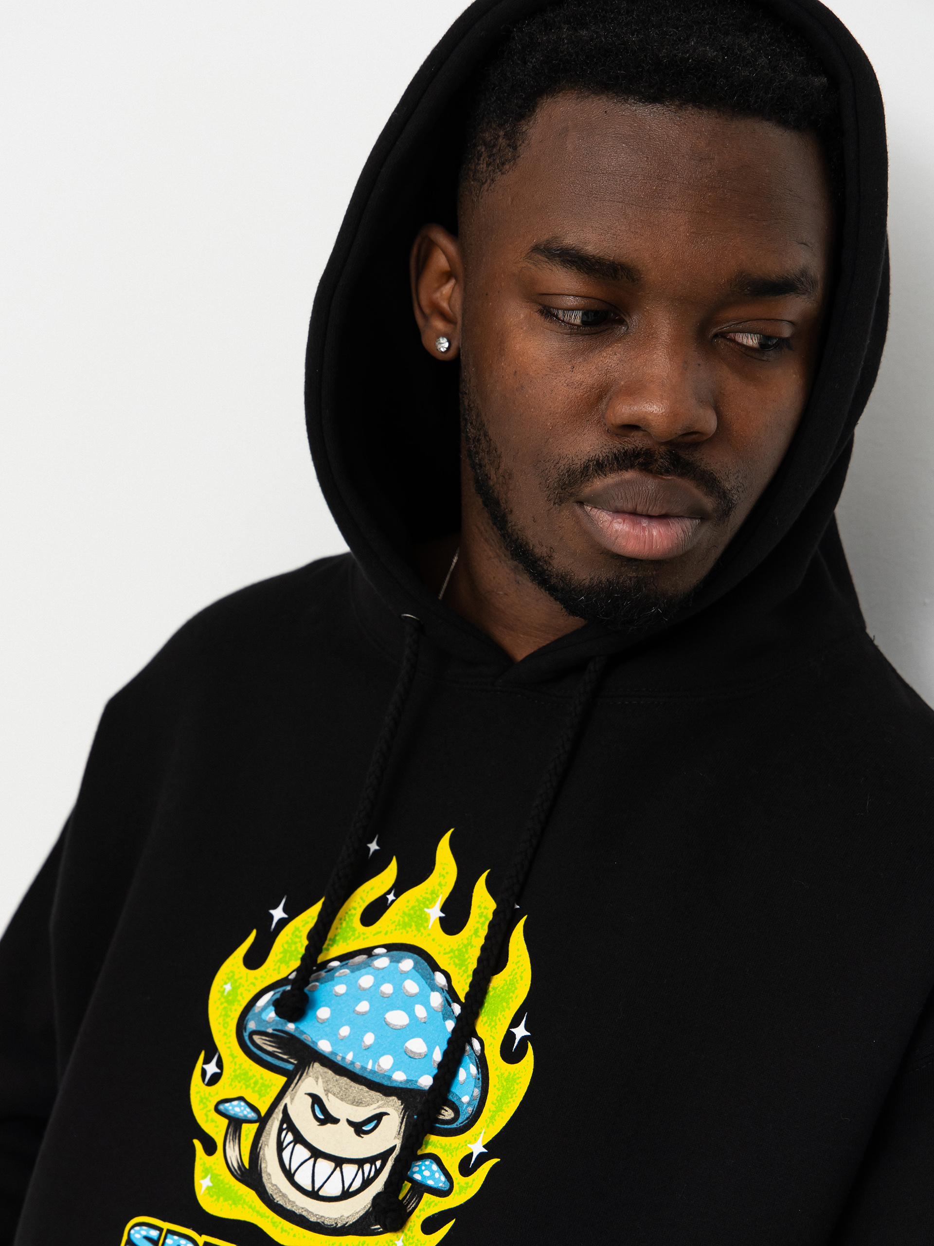 Hanorac cu glugă Spitfire Mushroom Bighead HD (black w/multi color print)