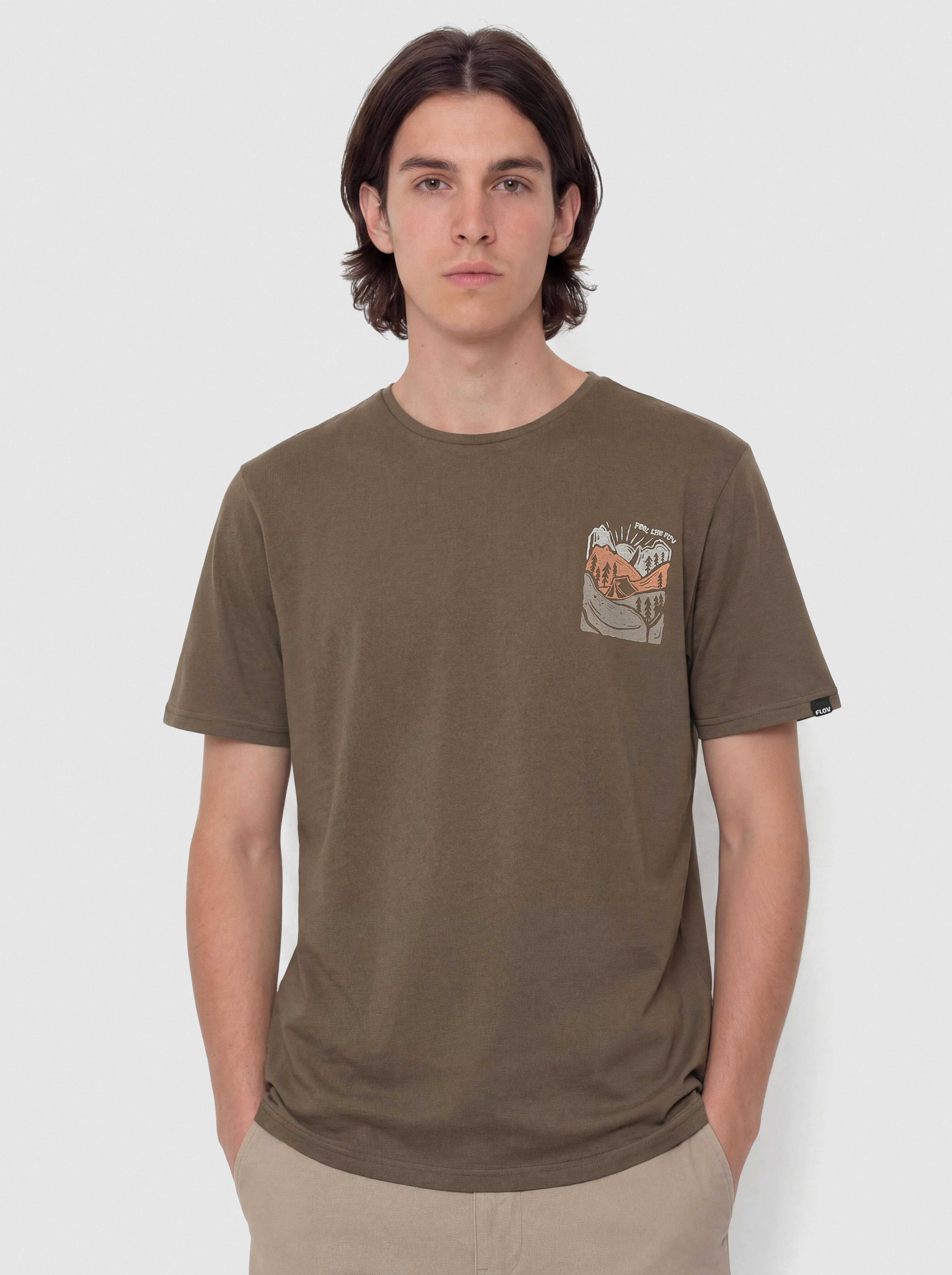 Tricou FLOV Timberon (dark brown/orange)