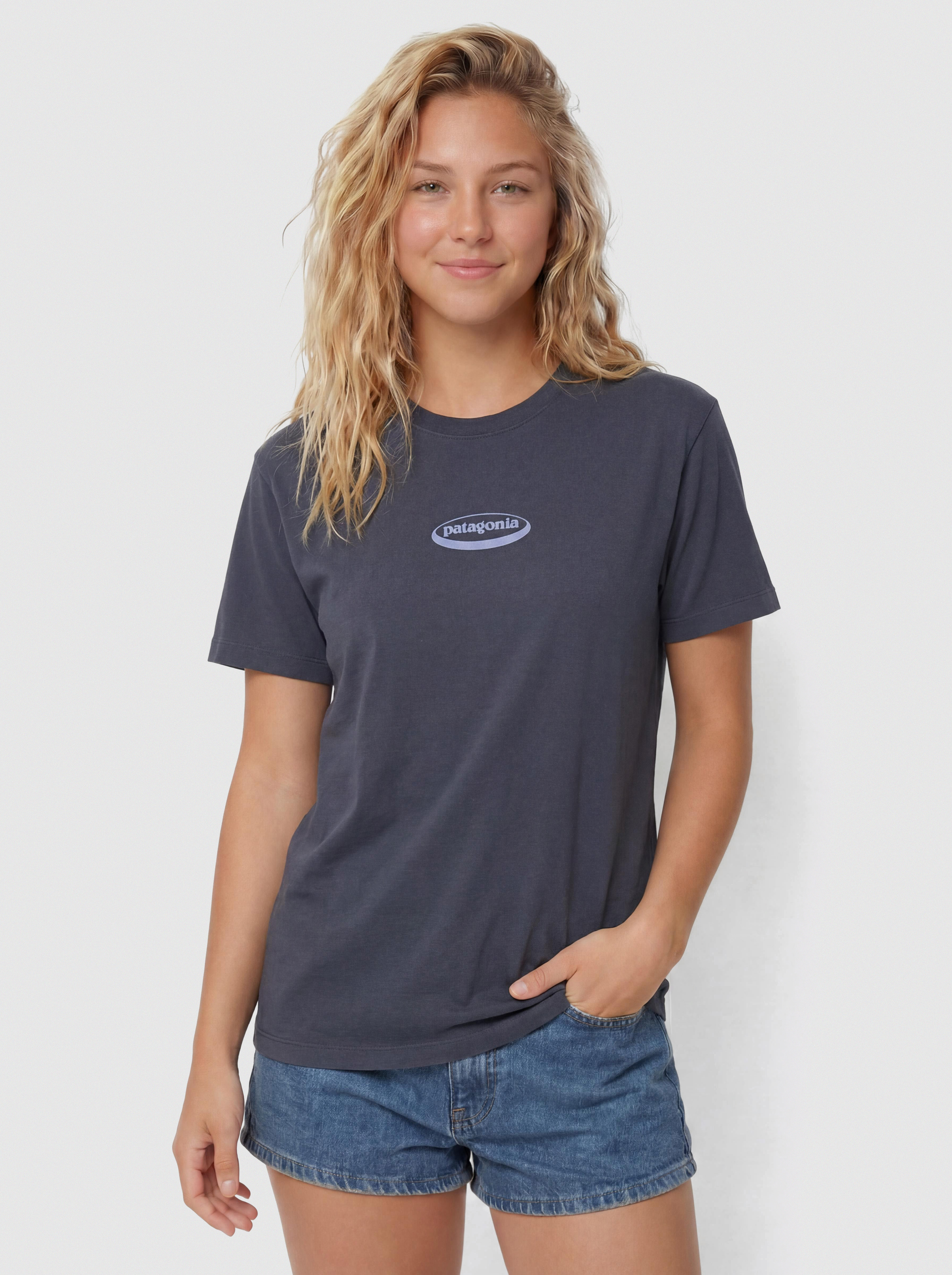 Tricou Patagonia 95 Oval Logo Oversized Wmn (smolder blue)