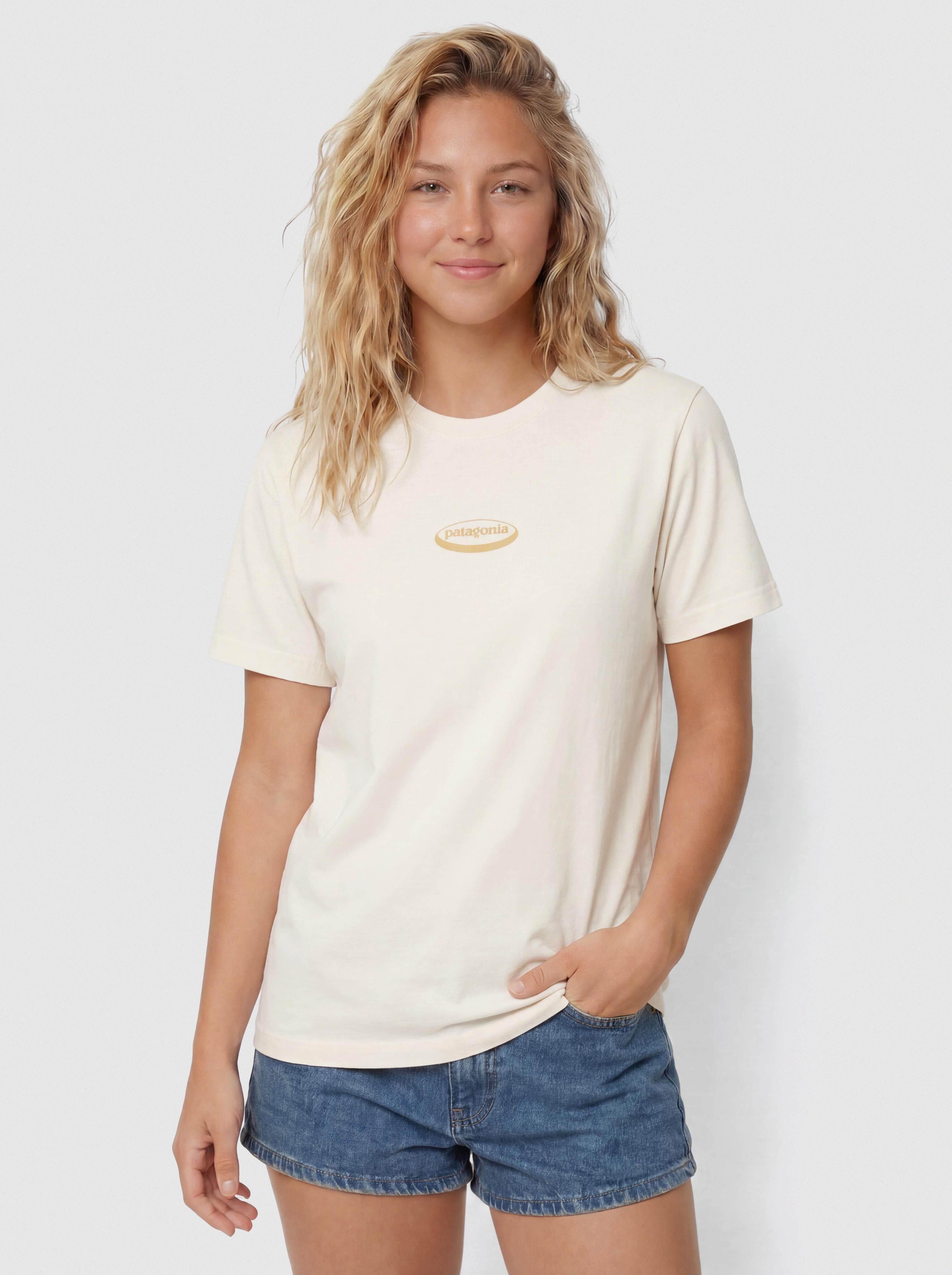 Tricou Patagonia 95 Oval Logo Oversized Wmn (undyed natural)