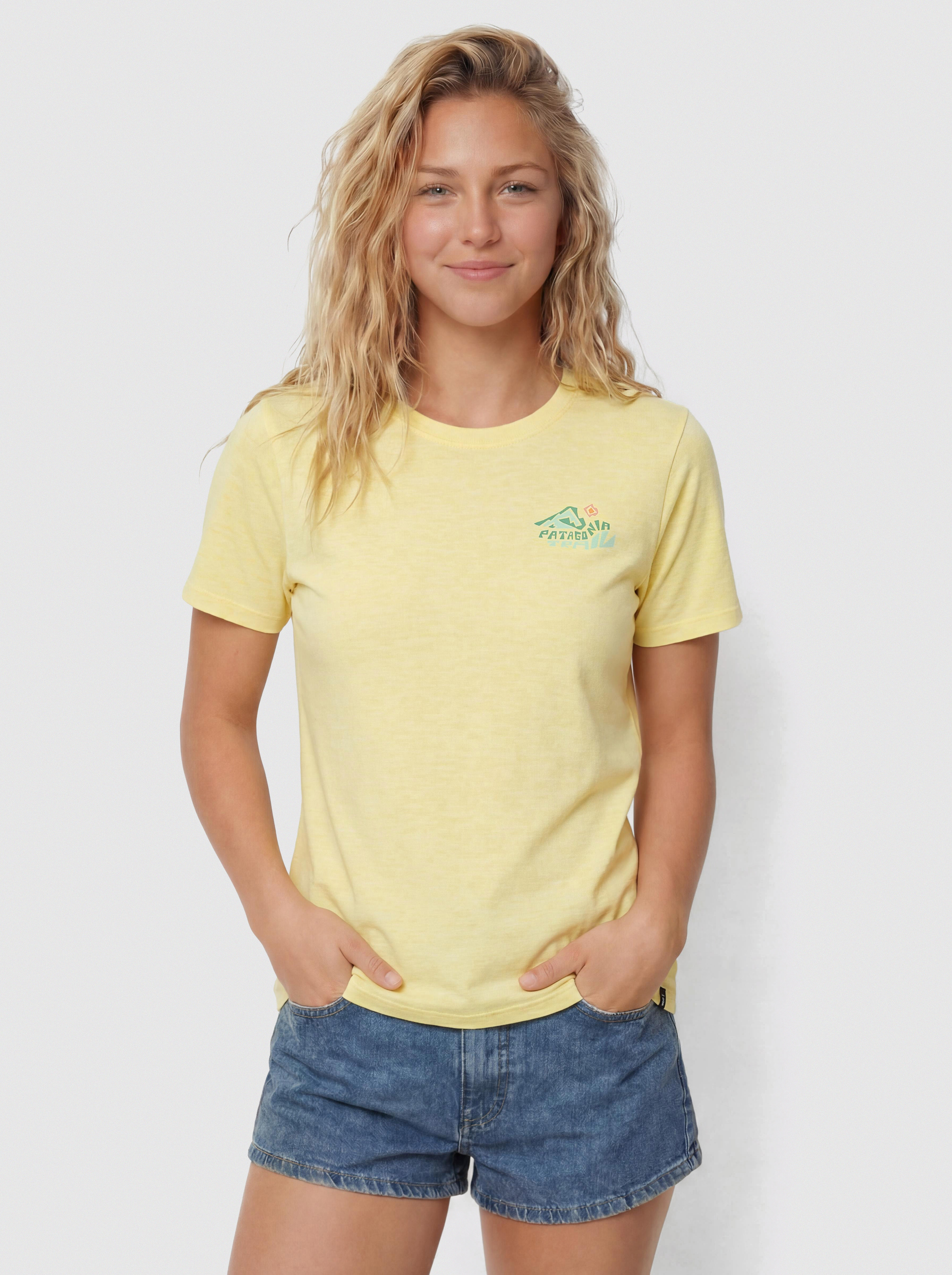 Tricou Patagonia Capilene Cool Trailcheck Wmn (lemon zest)