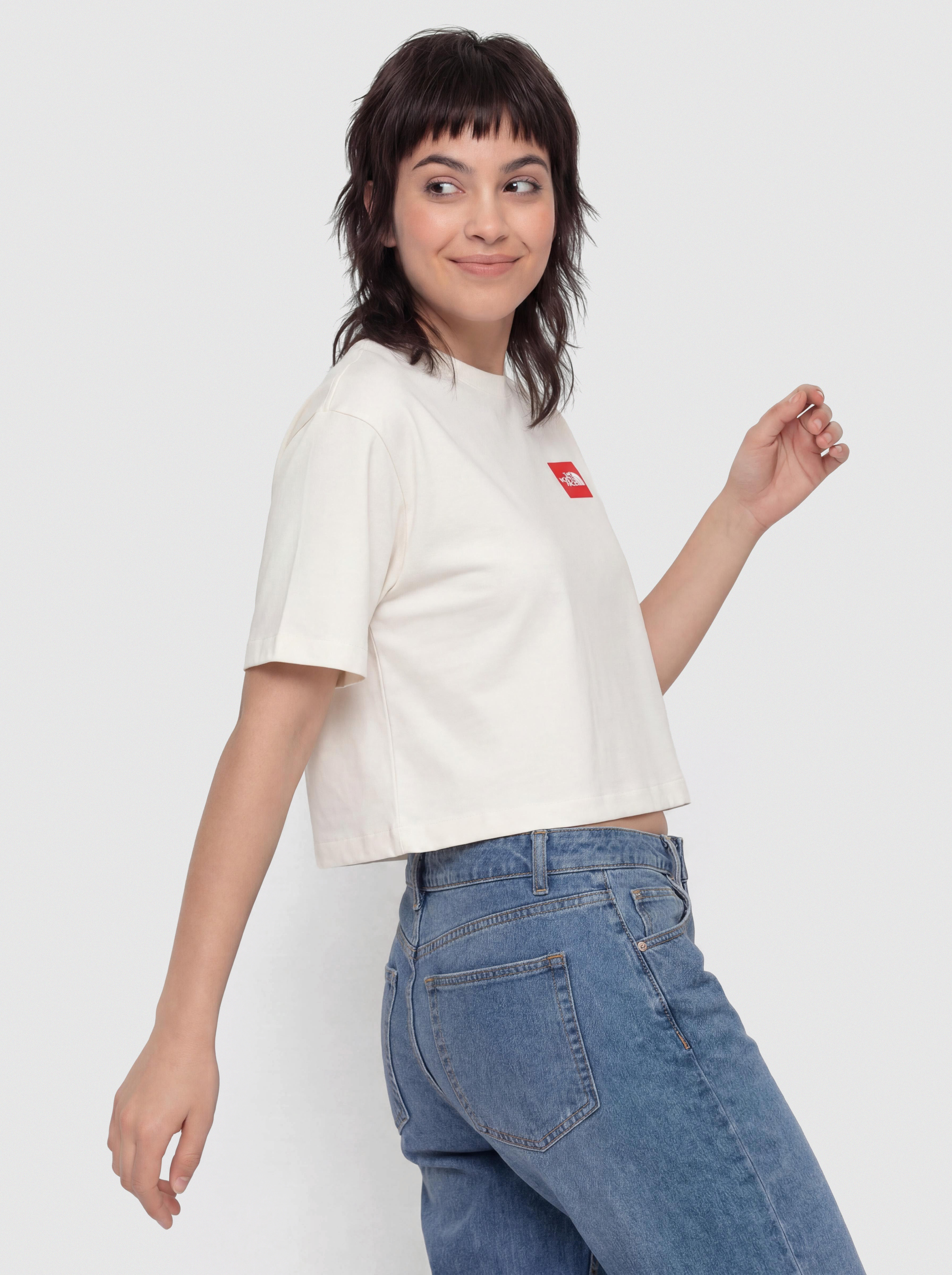 Tricou The North Face Tnf Red Box Boxy Wmn (white dune)