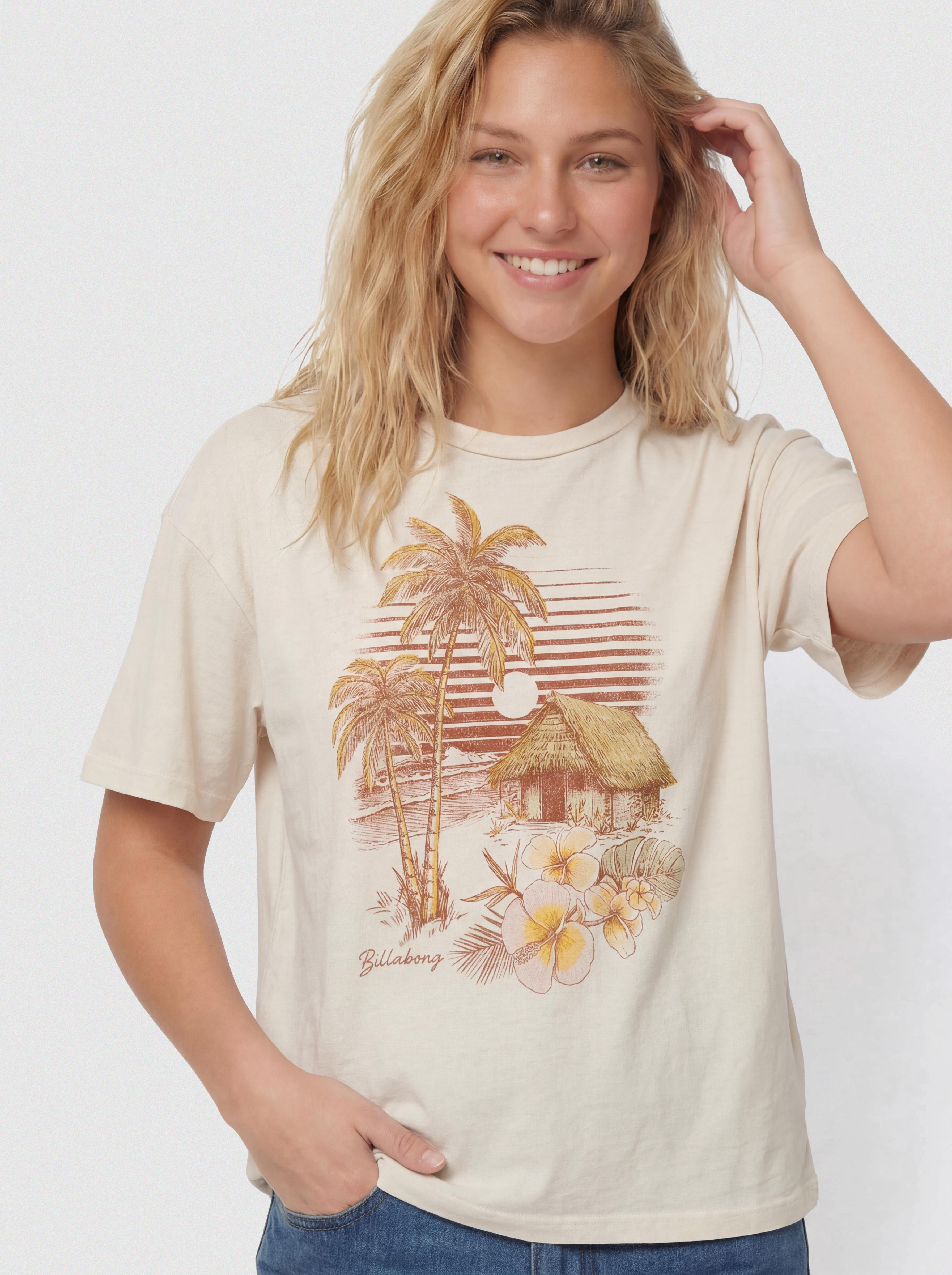 Tricou Billabong Will Find Me Here Wmn (white cap)