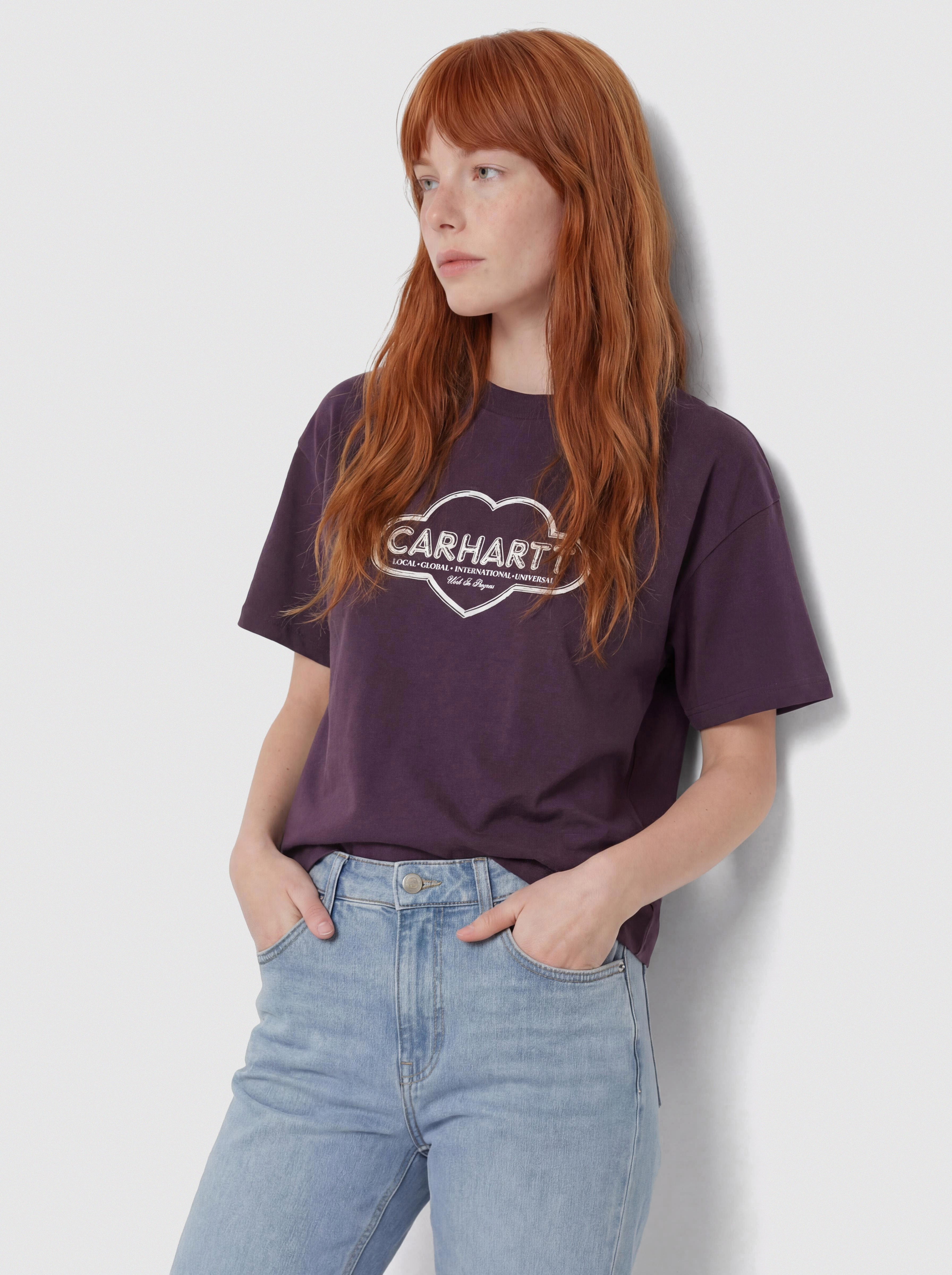 Tricou Carhartt WIP Cloud Heart Wmn (cozy purple)