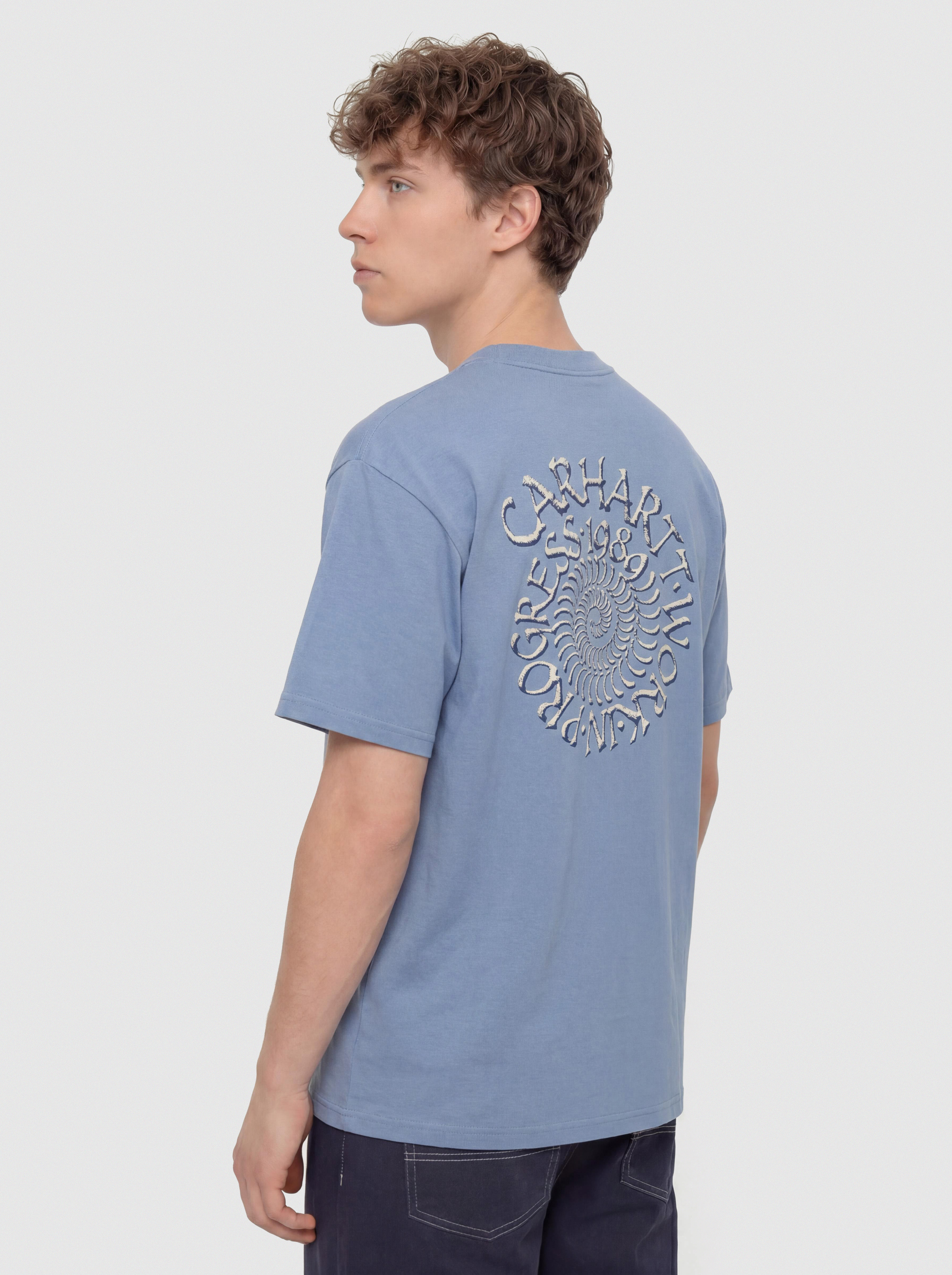 Tricou Carhartt WIP Spirals (gentle blue)