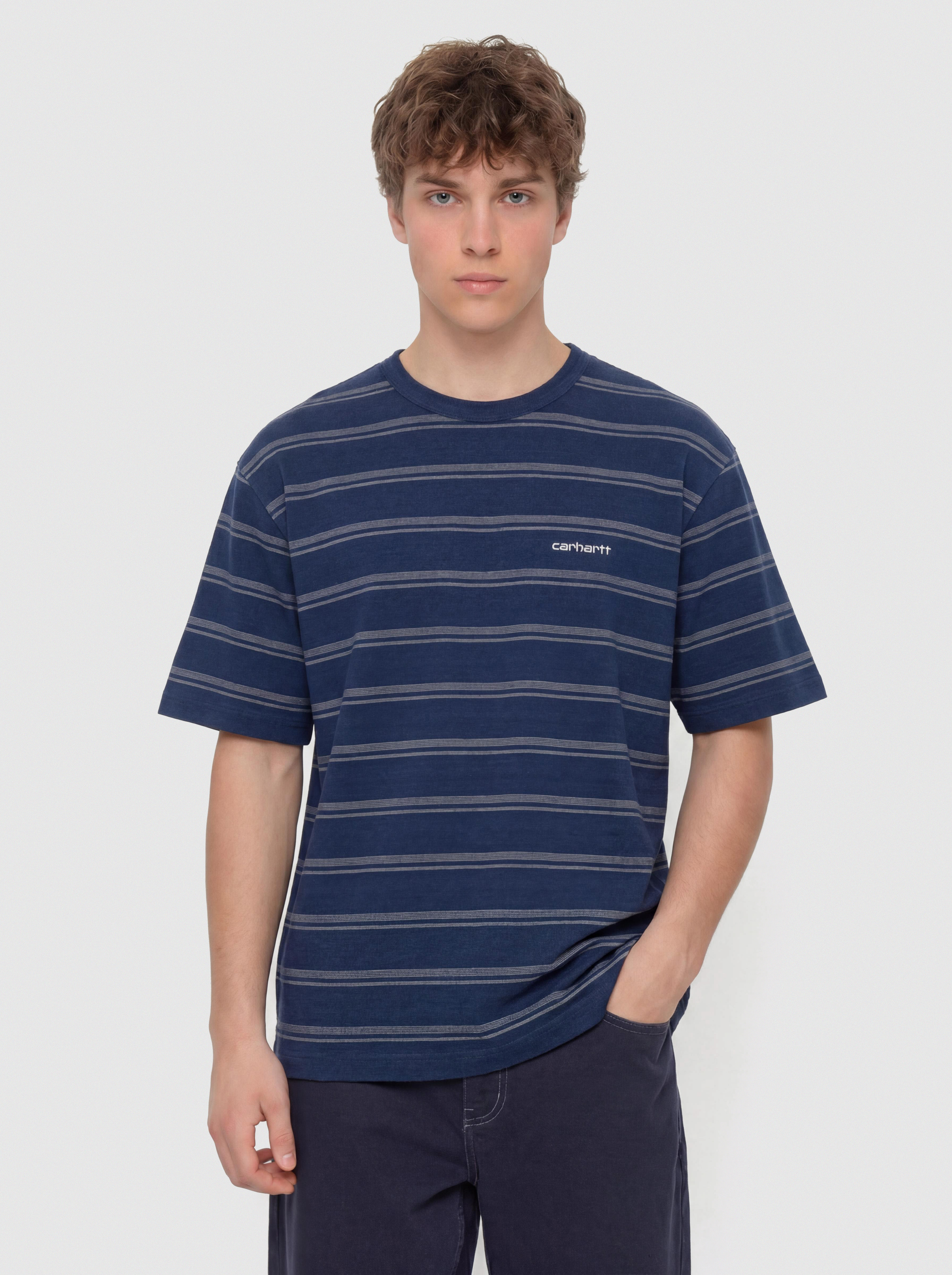 Tricou Carhartt WIP Matti (matti stripe/blue/phlox)