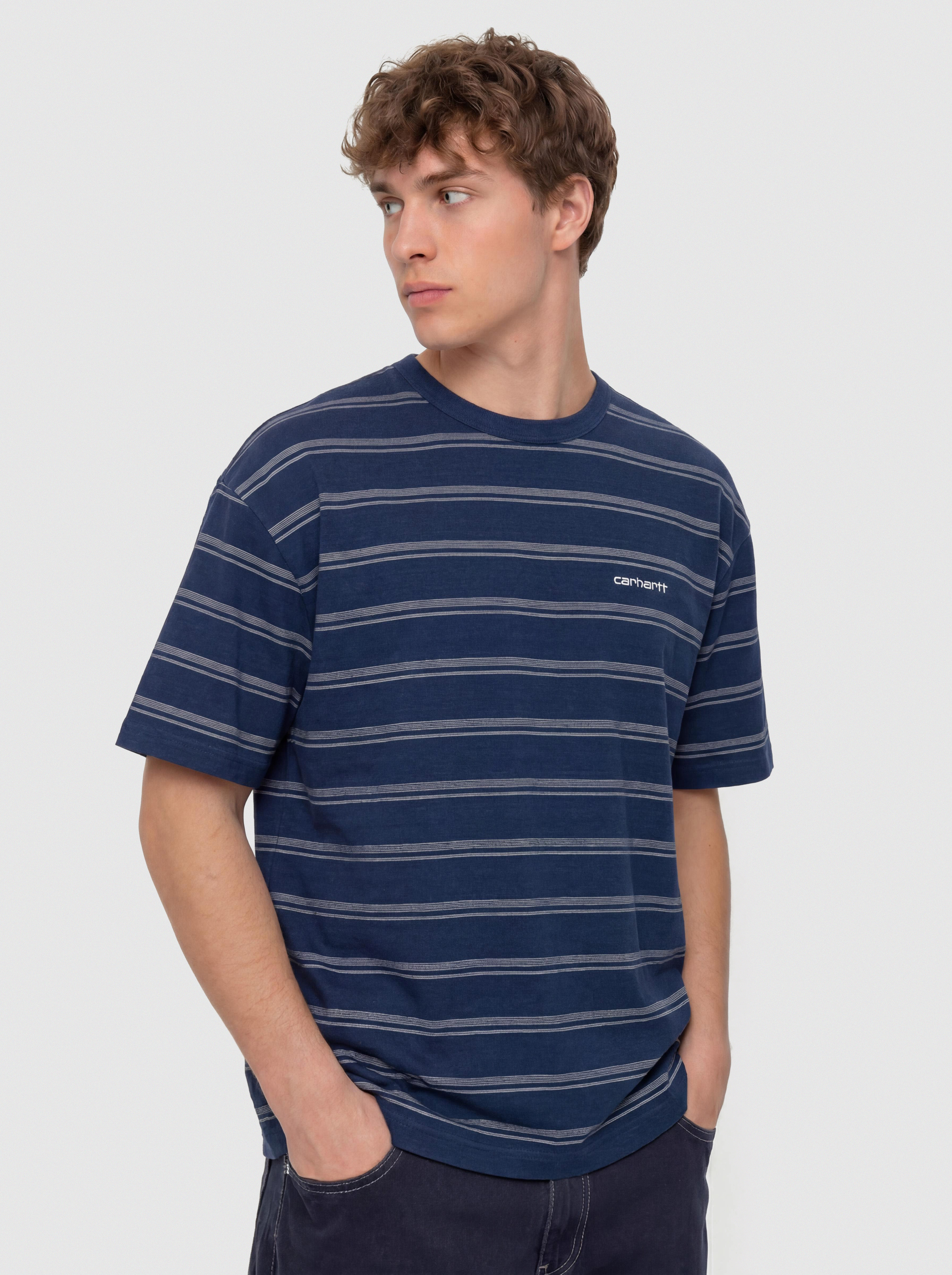 Tricou Carhartt WIP Matti (matti stripe/blue/phlox)