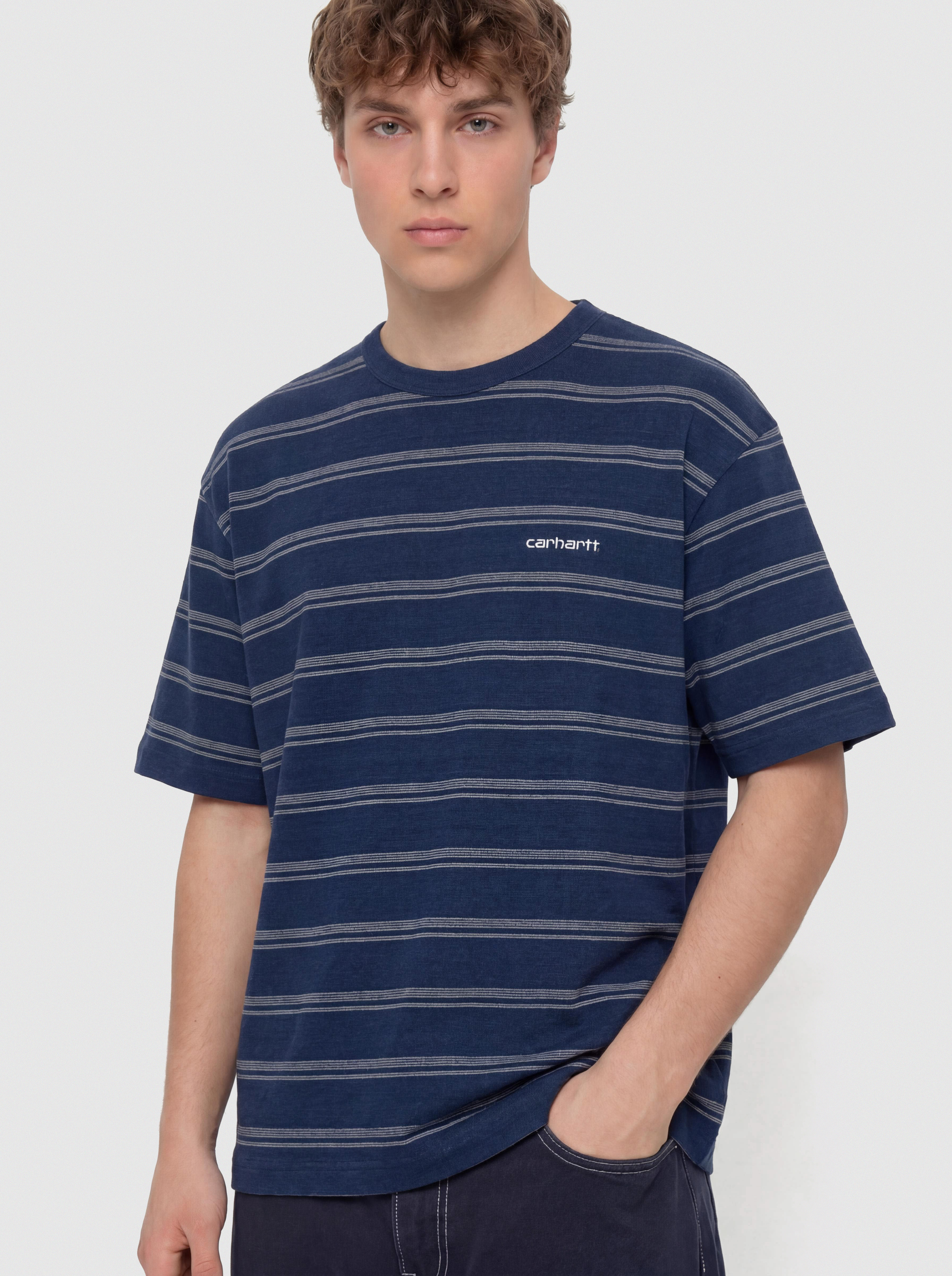 Tricou Carhartt WIP Matti (matti stripe/blue/phlox)