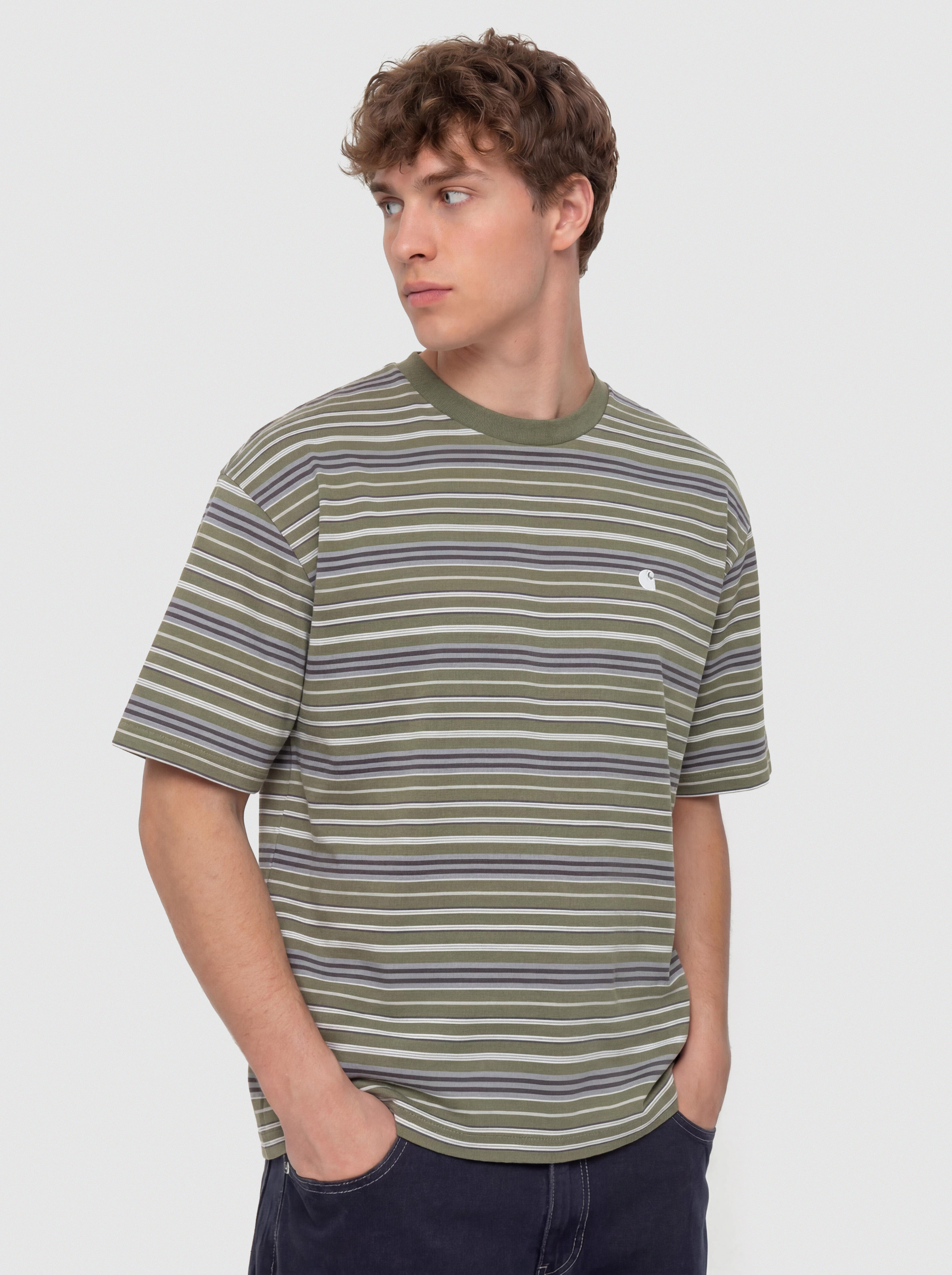 Tricou Carhartt WIP Zane (zane stripe/dollar green)