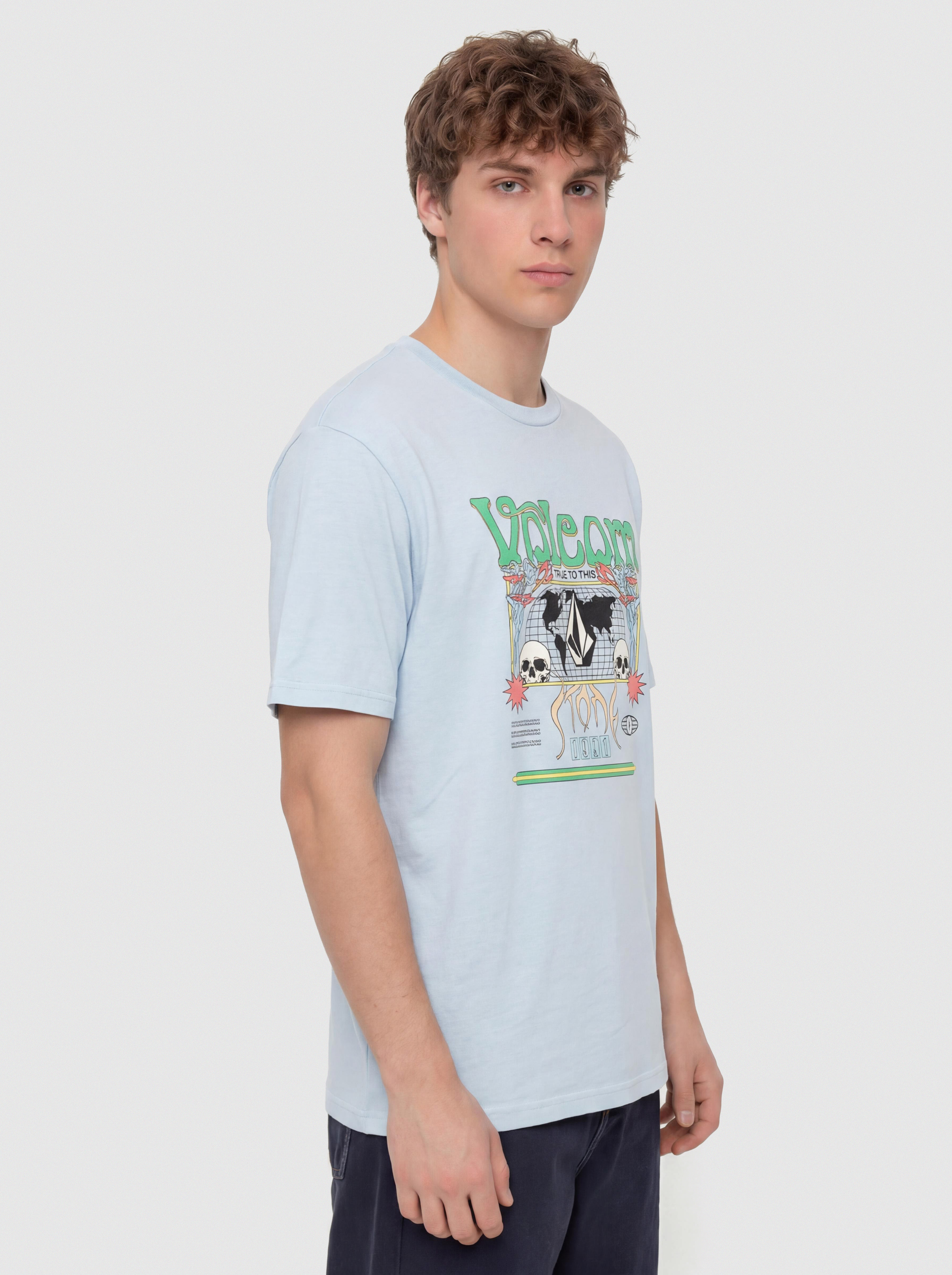 Tricou Volcom Worldly Pw (carolina blue)