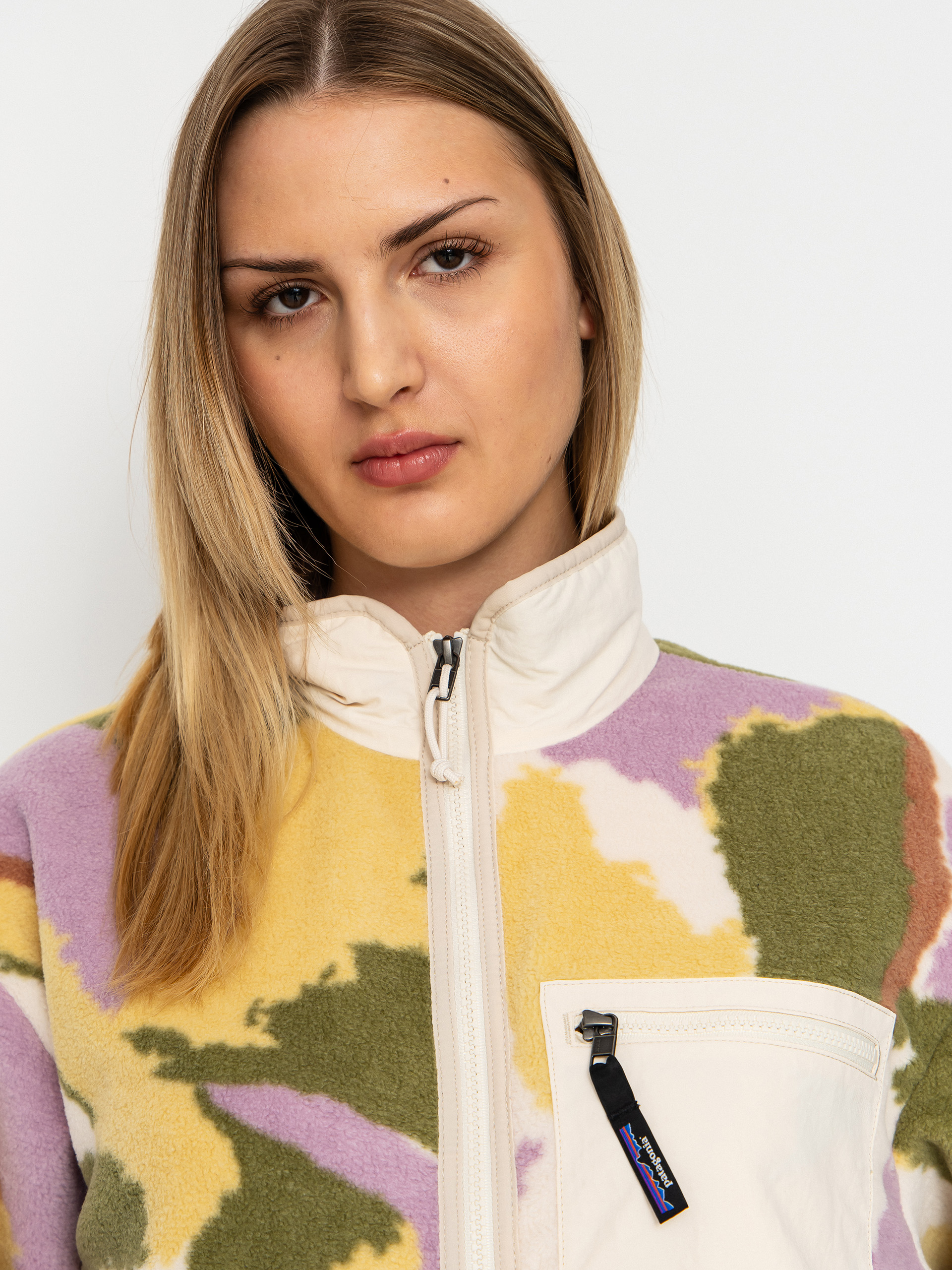 Pentru femei Hanorac din fleece Patagonia Synchilla (sunshine/natural)