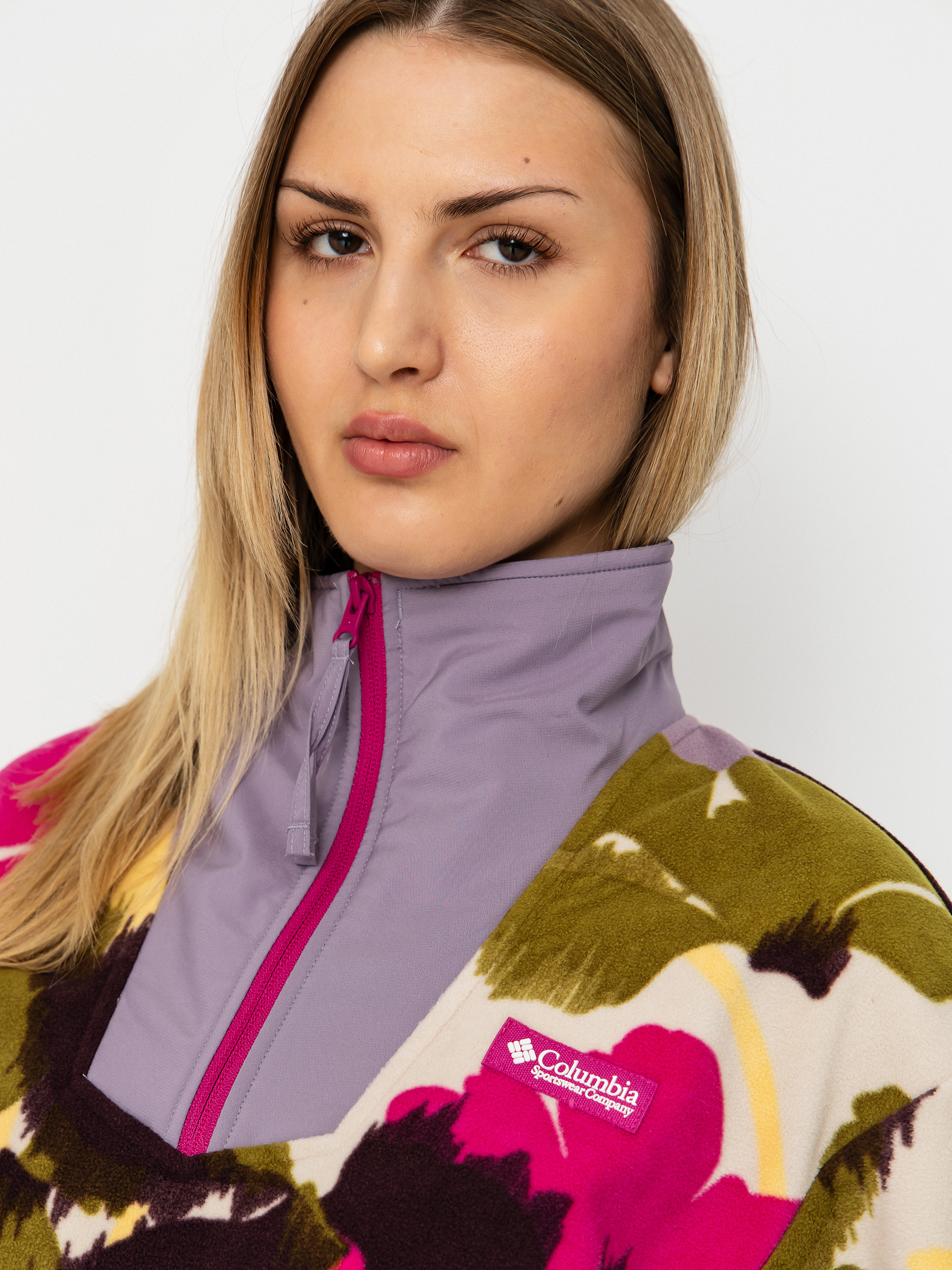 Pentru femei Hanorac din fleece Columbia Sequoia Grove Printed Half Zip (fuchsia/ikatbloom)