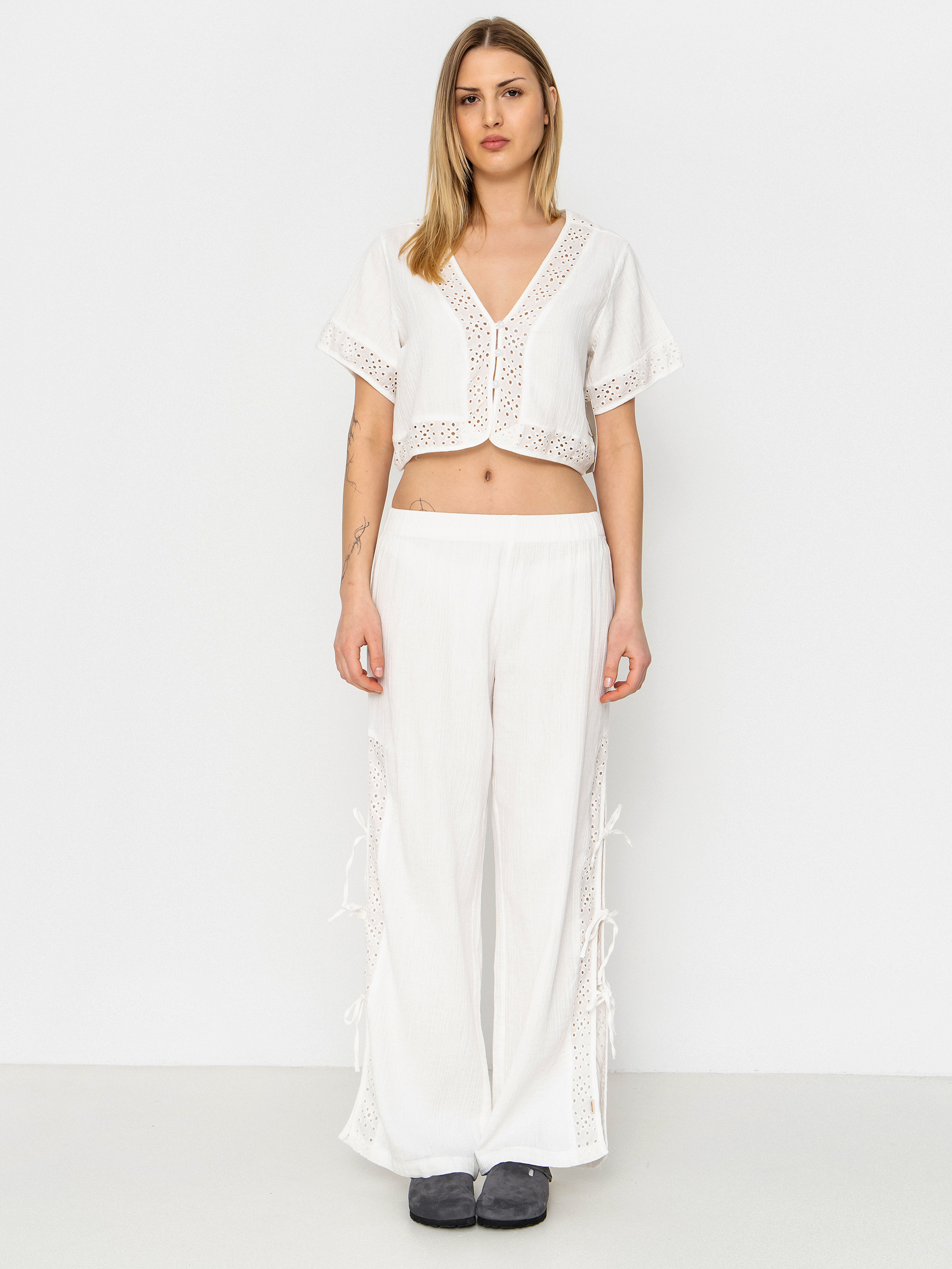 Pantaloni Brixton Seaside Eyelet Wide Leg Wmn (off white eyelet)