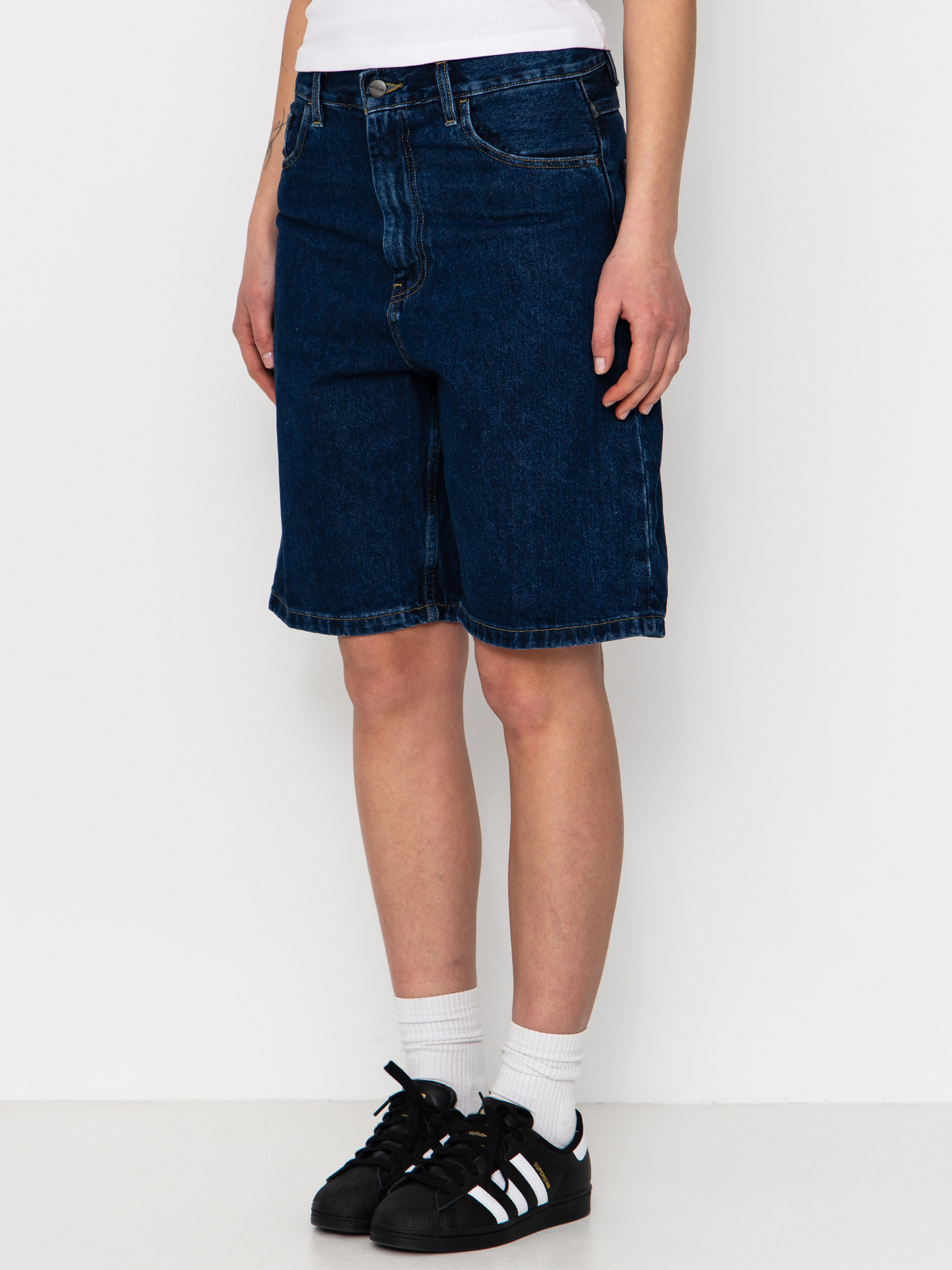 Pantaloni scurți Carhartt WIP Brandon Wmn (blue stone washed)