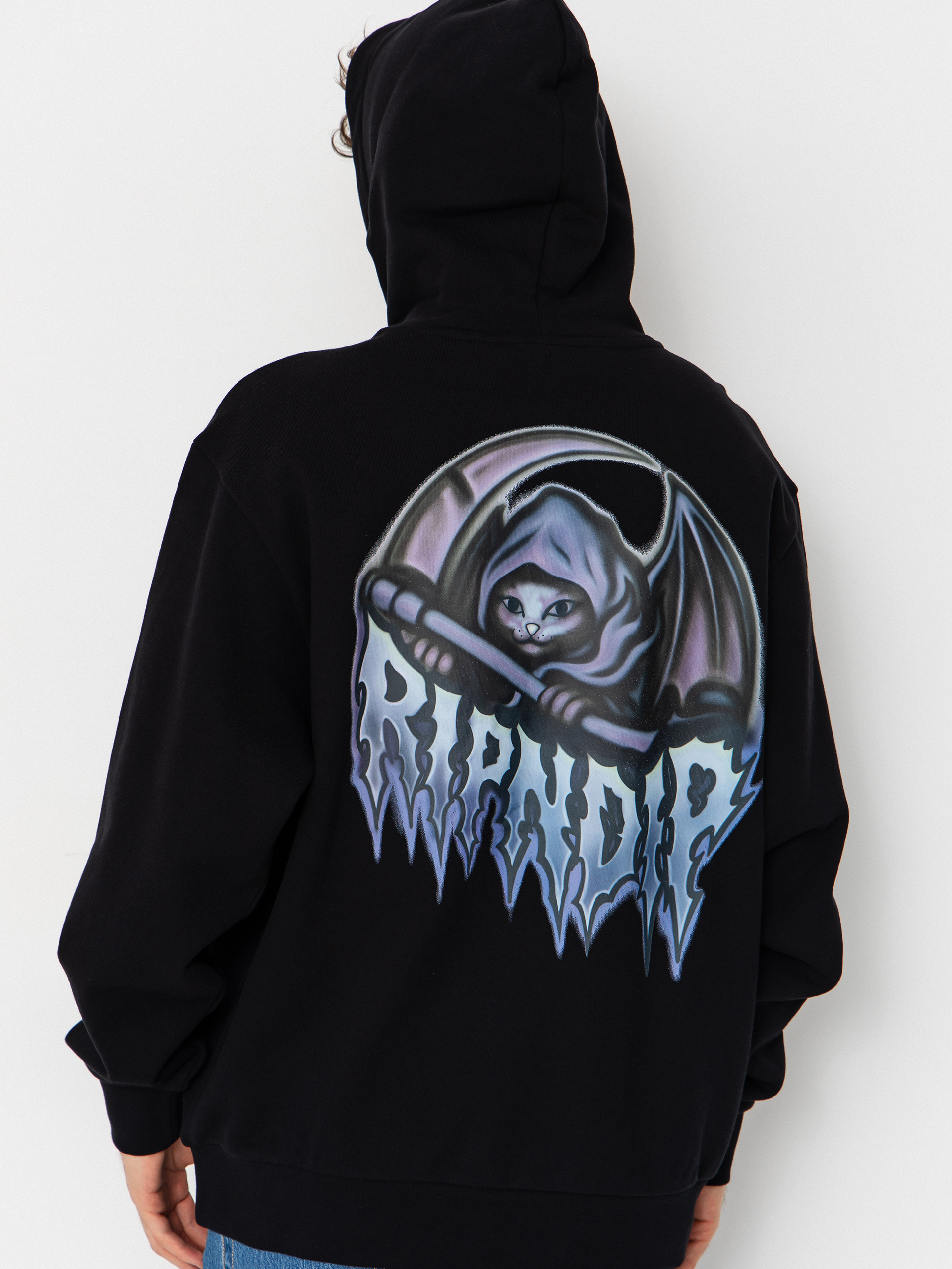 Hanorac cu glugă RipNDip Out Of Time HD (black wash)