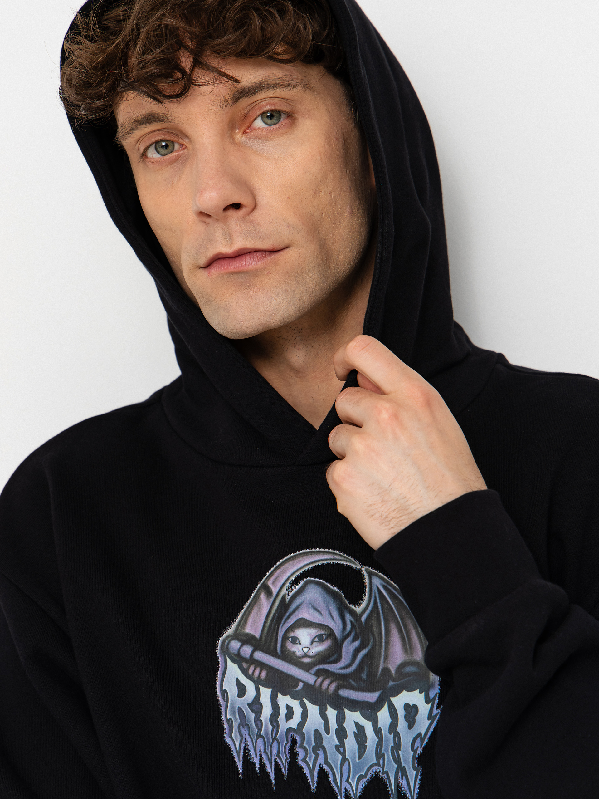 Hanorac cu glugă RipNDip Out Of Time HD (black wash)