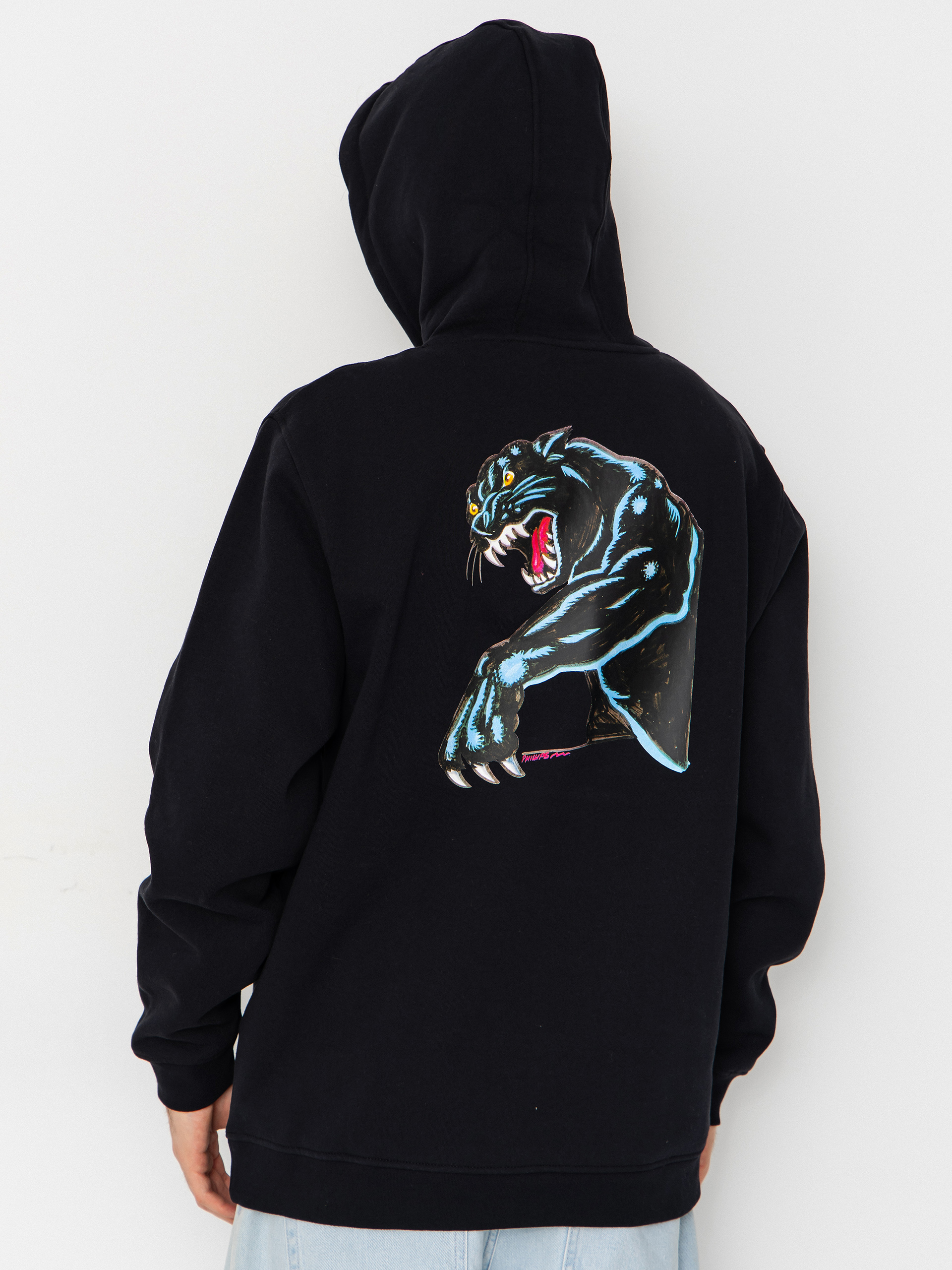 Hanorac cu glugă Santa Cruz Natas Sketch Panther HD (black)