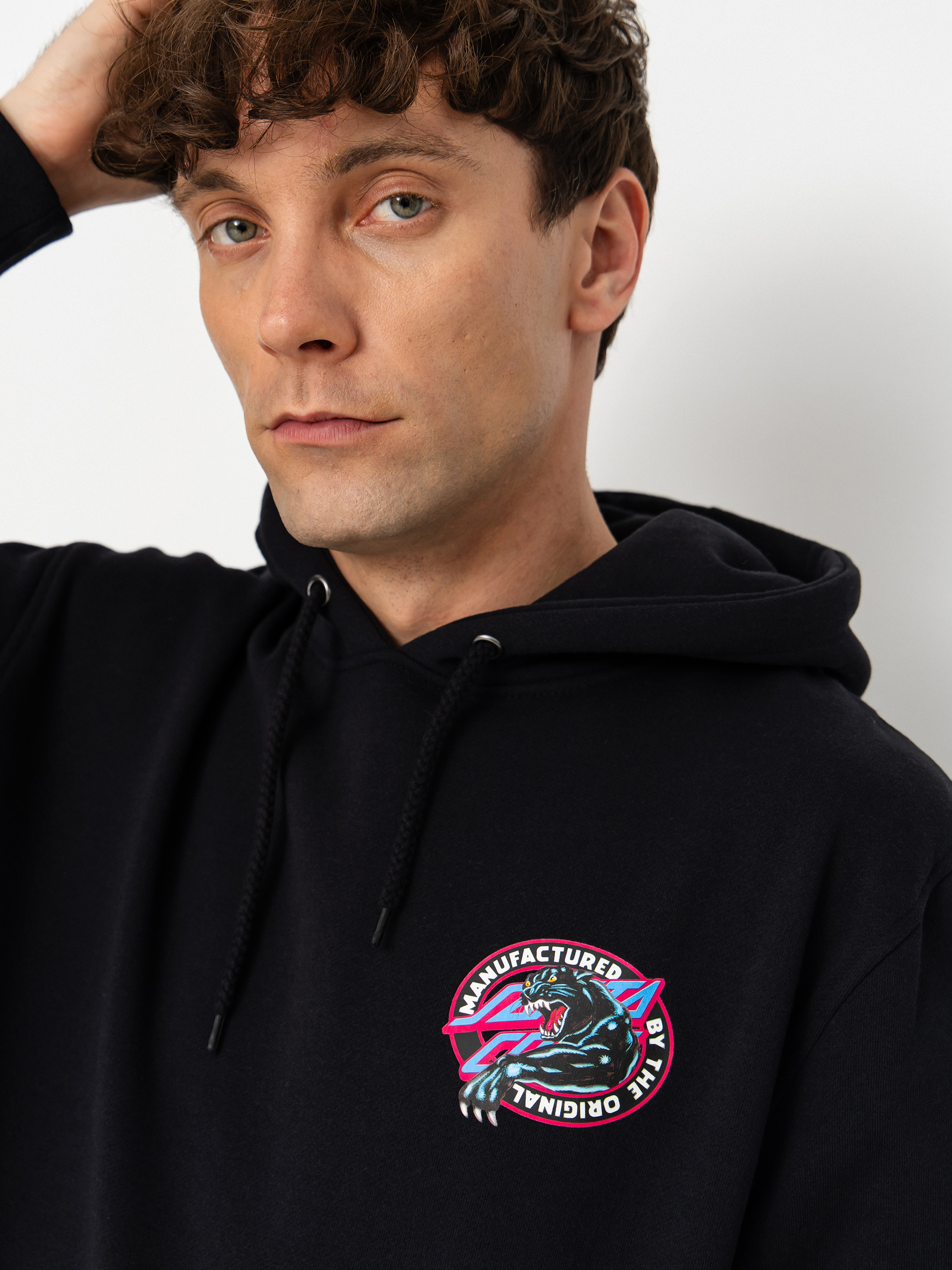 Hanorac cu glugă Santa Cruz Natas Sketch Panther HD (black)