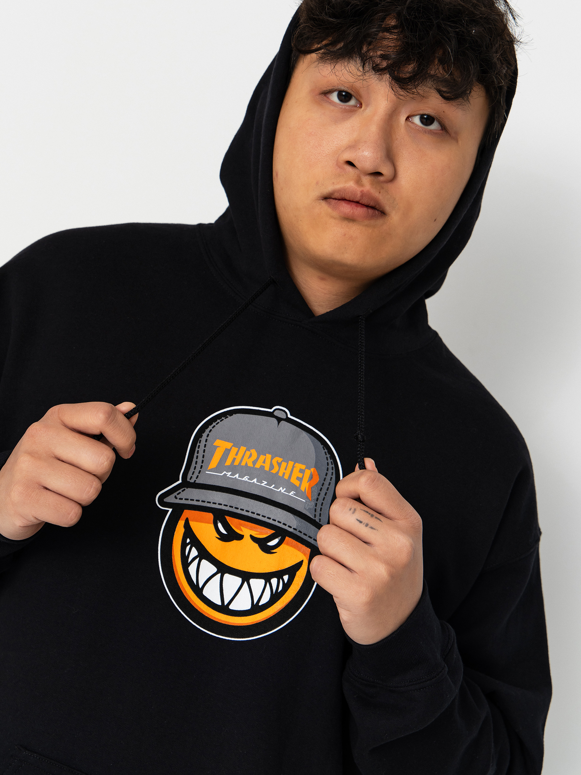 Hanorac cu glugă Thrasher x Spitfire Sf Loc HD (black)