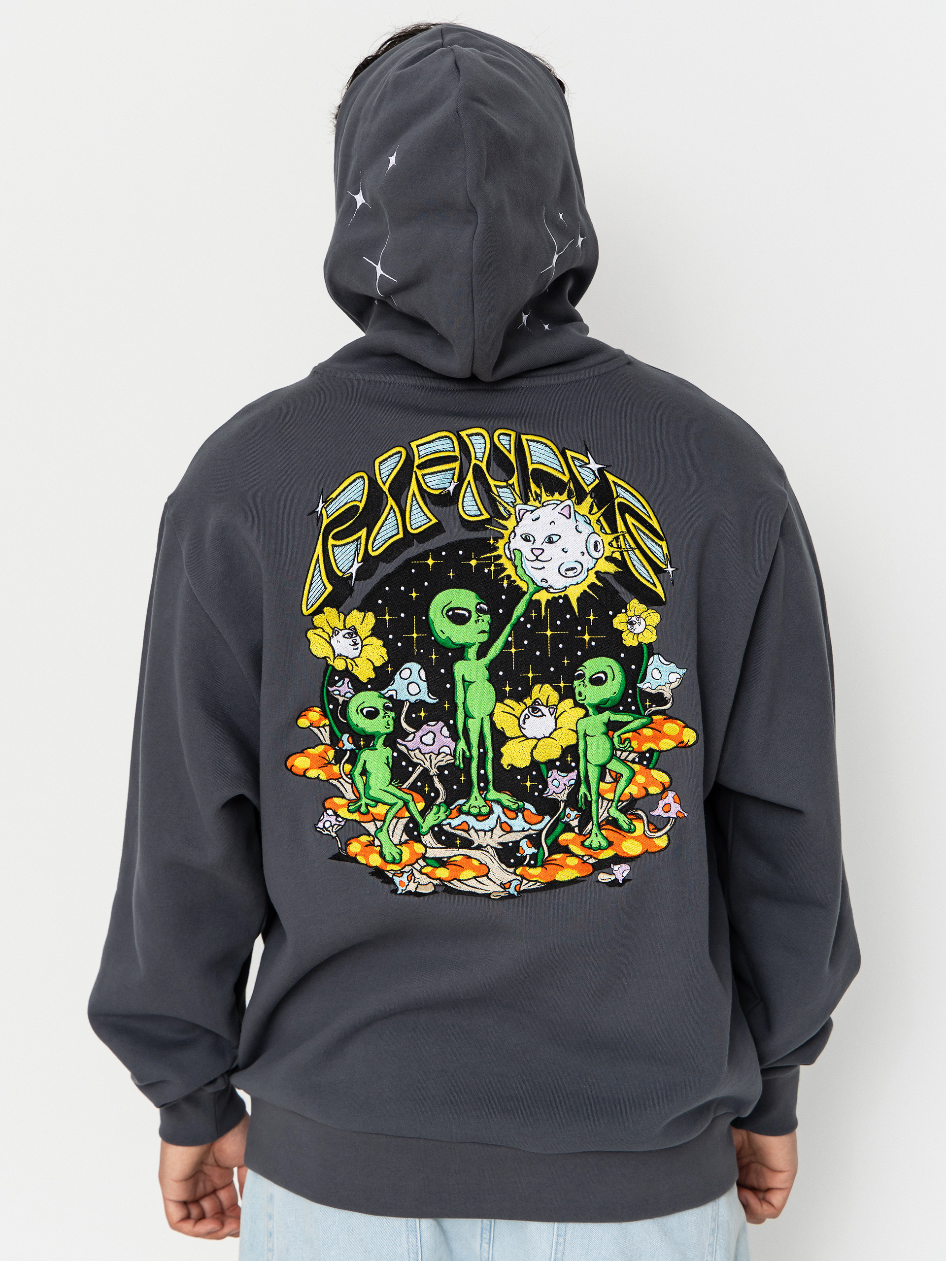 Hanorac cu glugă RipNDip Find Ur Way Home Double Hood HD (charcoal mineral wash)