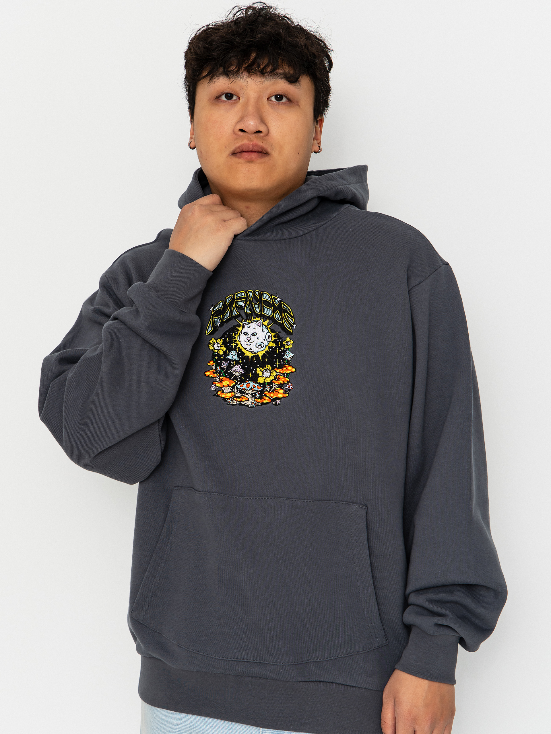 Hanorac cu glugă RipNDip Find Ur Way Home Double Hood HD (charcoal mineral wash)