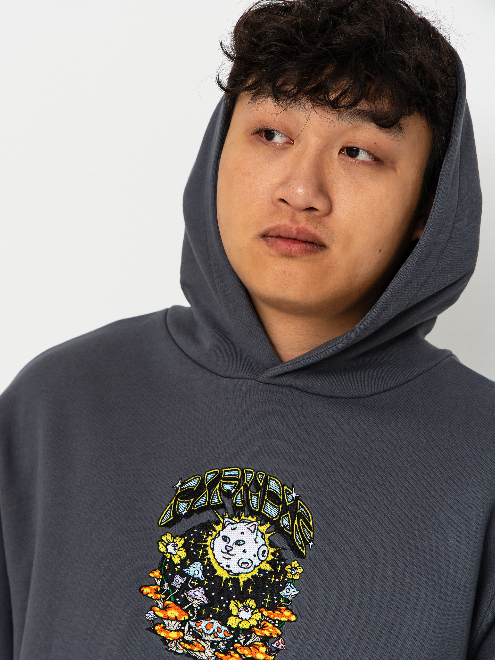 Hanorac cu glugă RipNDip Find Ur Way Home Double Hood HD (charcoal mineral wash)