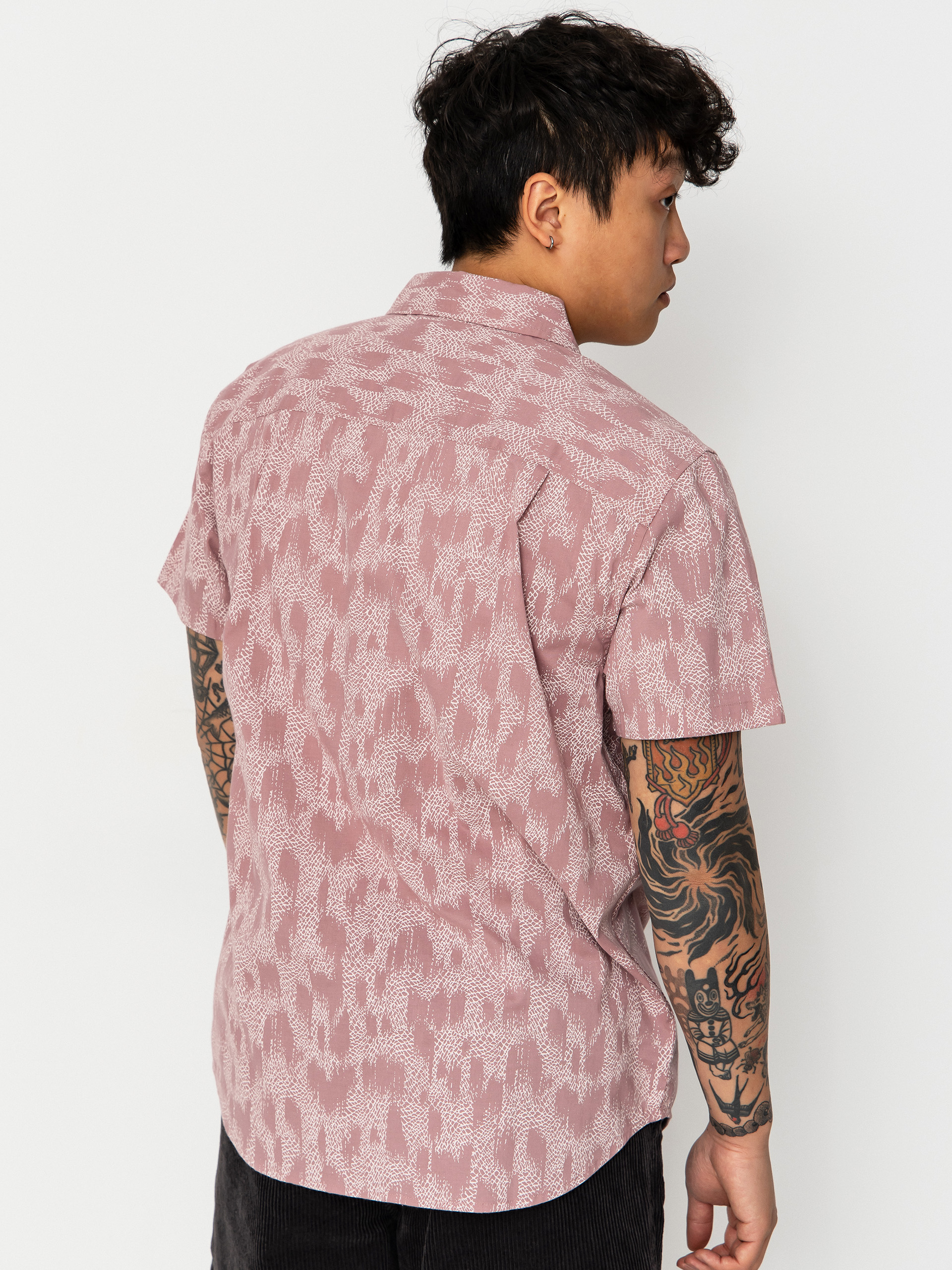 Cămașă Brixton Charter Print (dark pink/silver crackle paint)