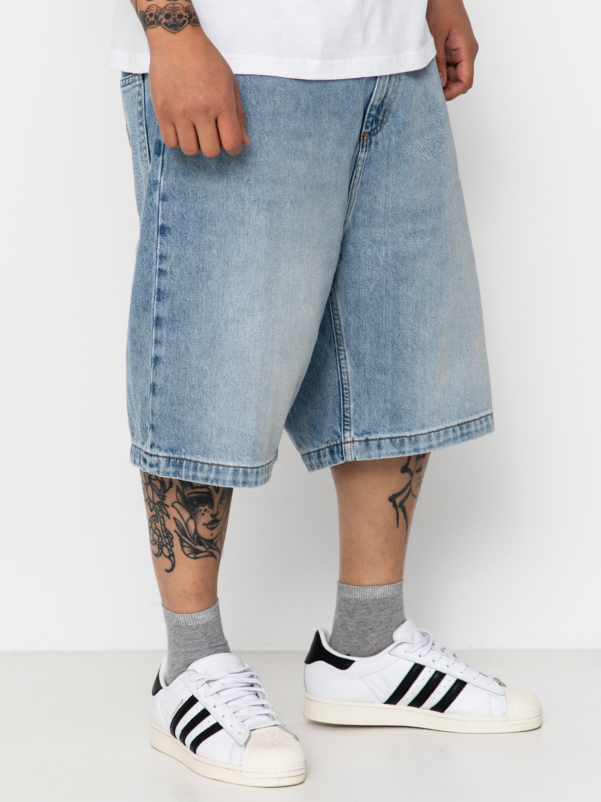 Pantaloni scurți Carhartt WIP Brandon (blue heavy worn bleached)