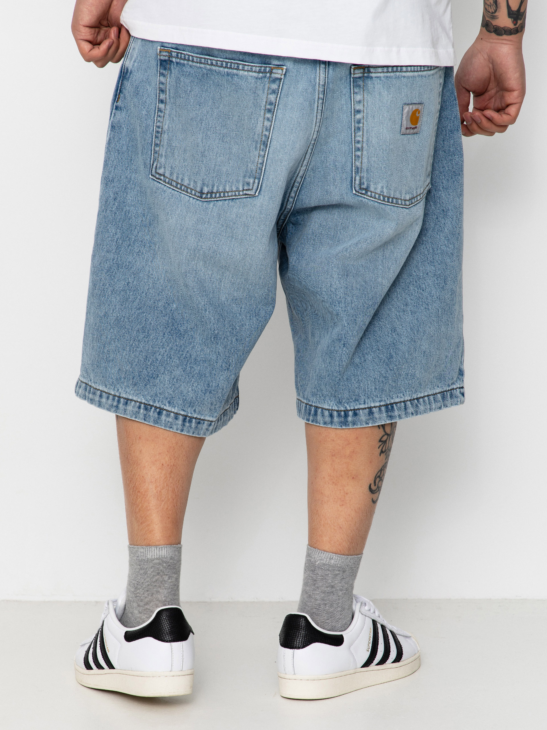 Pantaloni scurți Carhartt WIP Brandon (blue heavy worn bleached)
