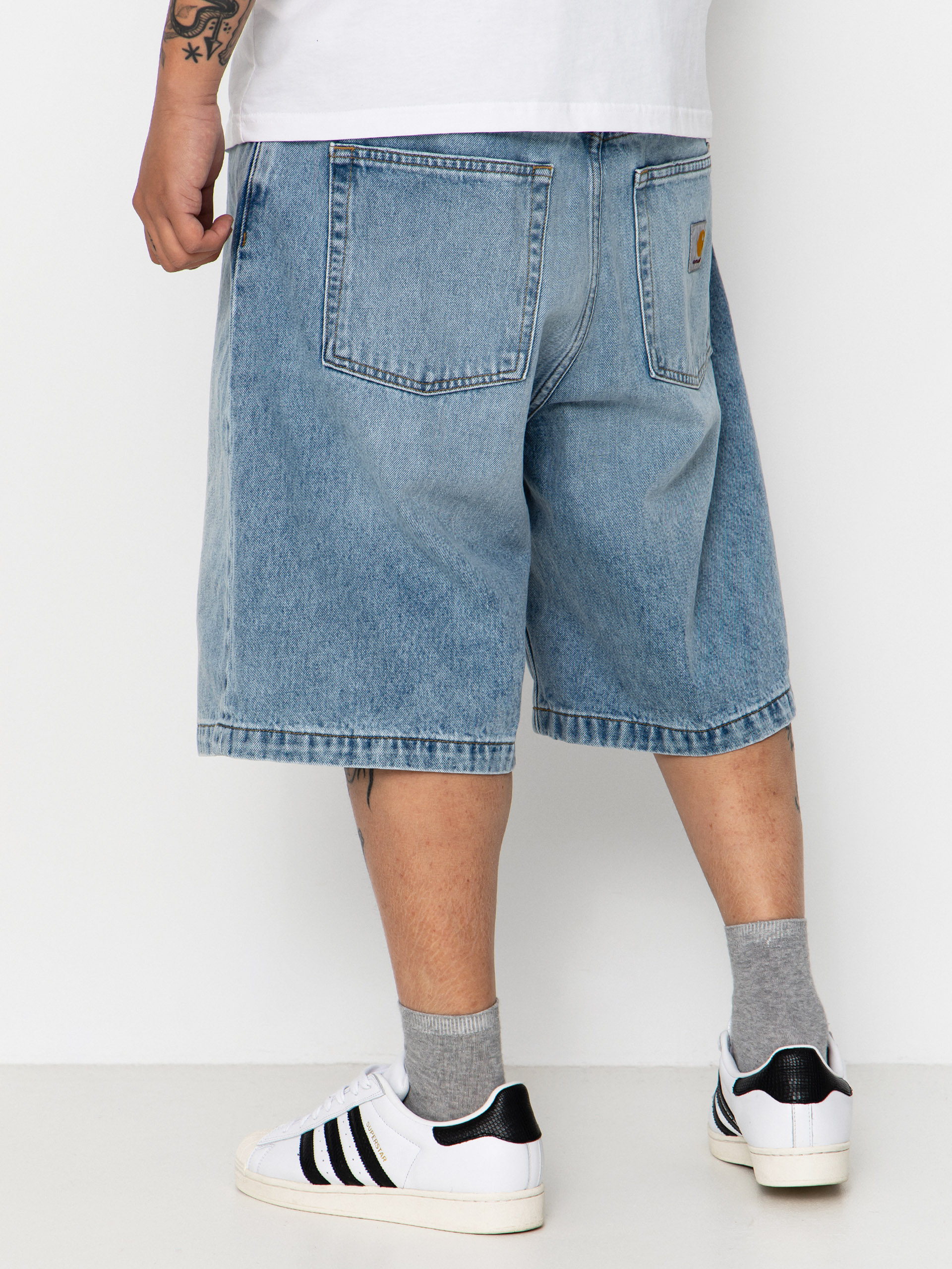 Pantaloni scurți Carhartt WIP Brandon (blue heavy worn bleached)