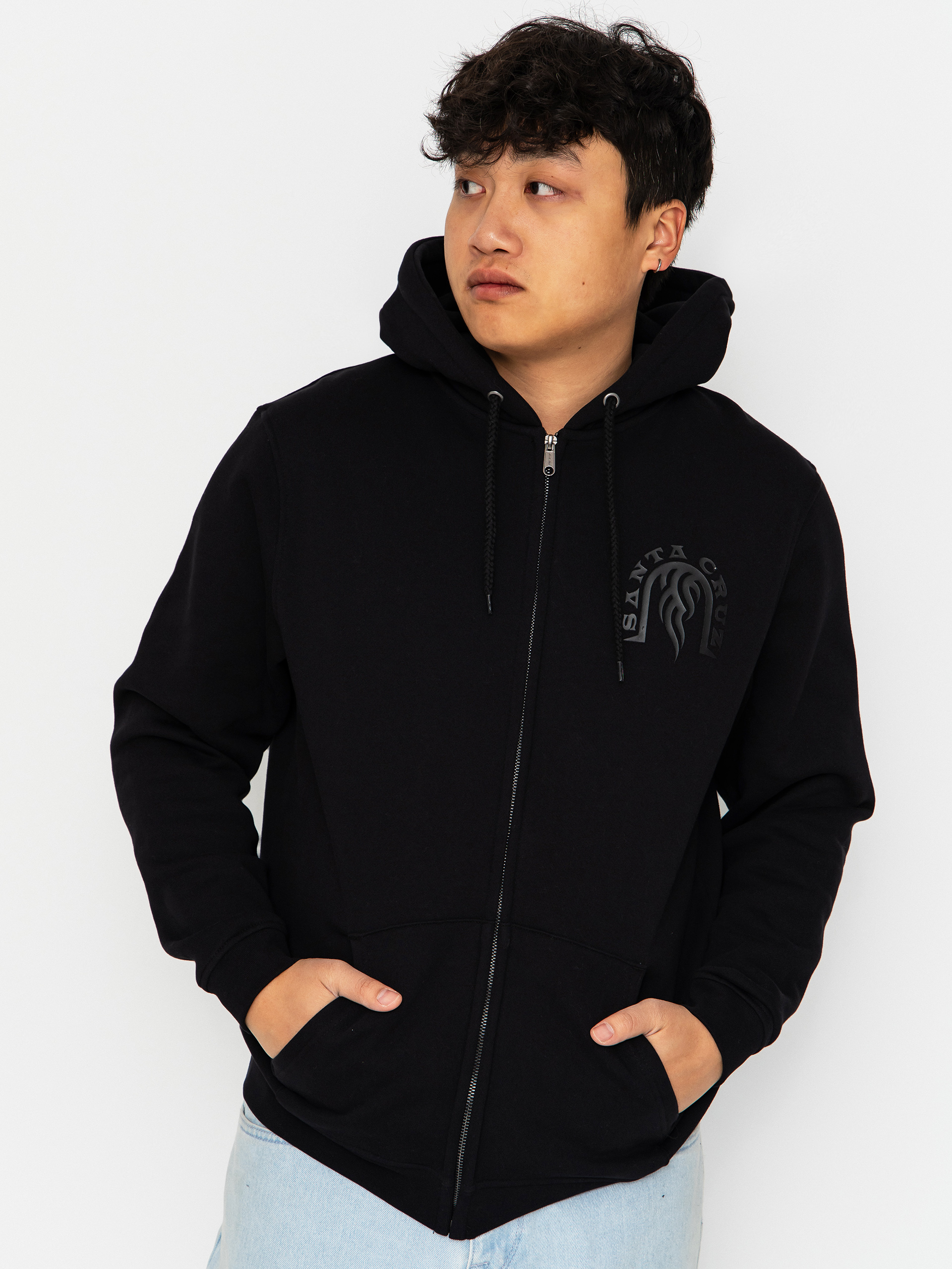 Hanorac cu glugă Santa Cruz Dressen Tribal Arch ZHD (black)