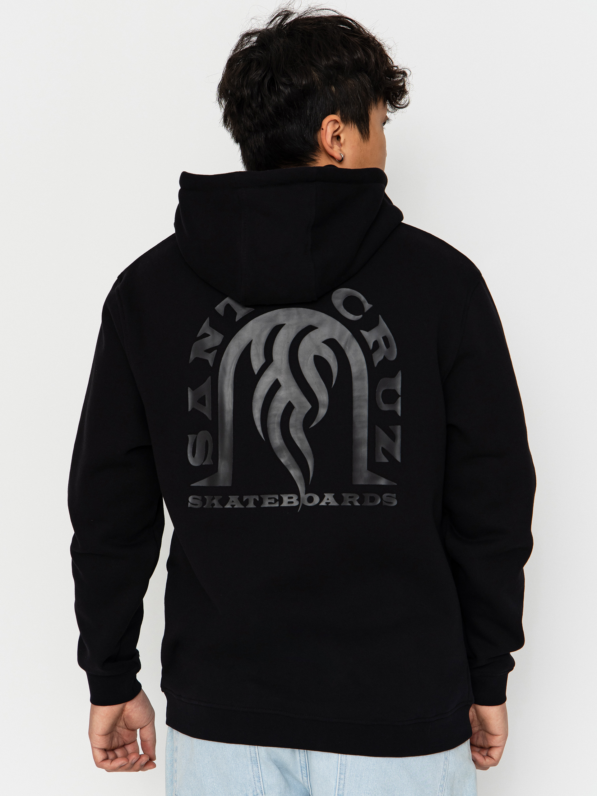 Hanorac cu glugă Santa Cruz Dressen Tribal Arch ZHD (black)
