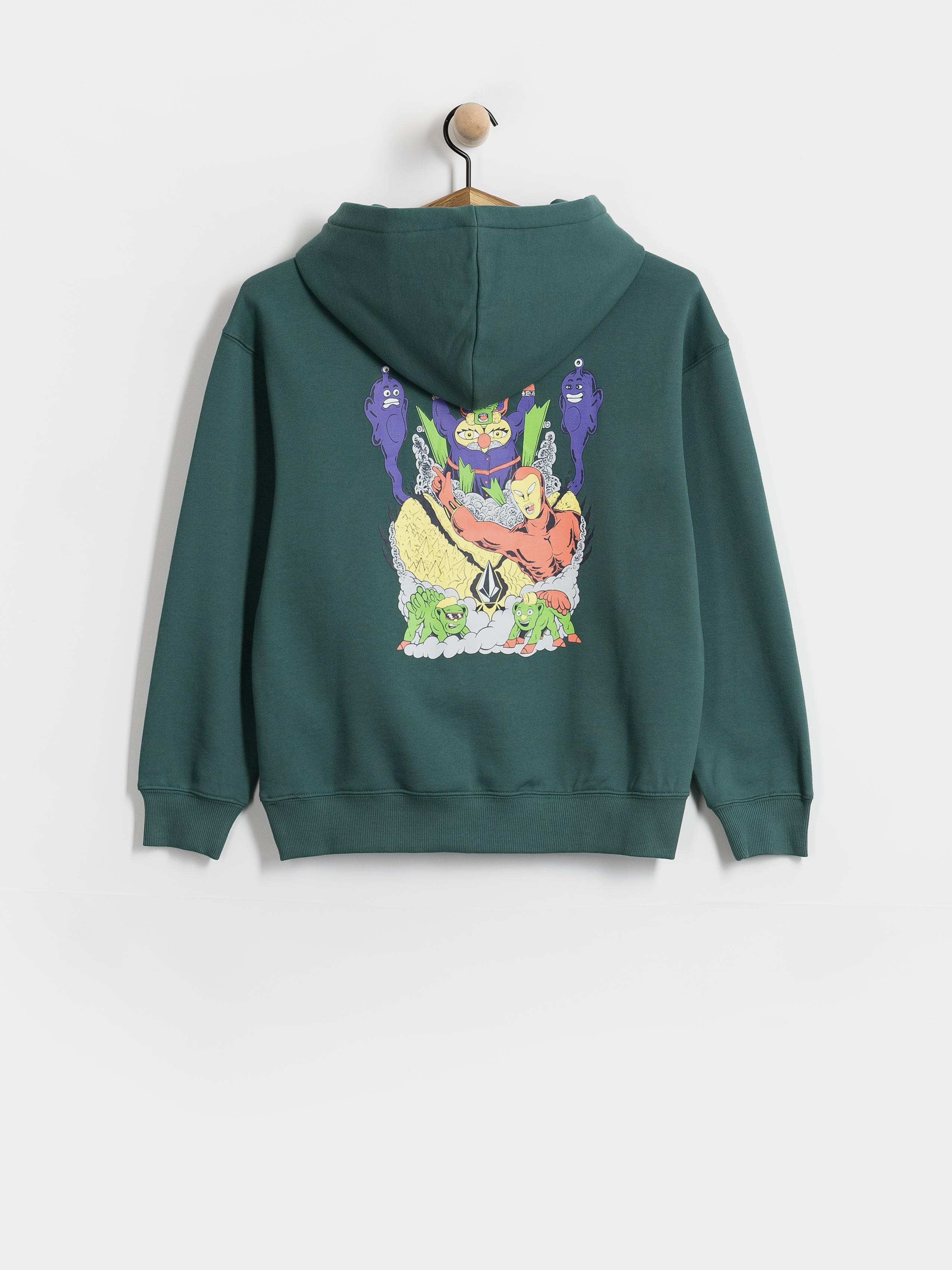 Hanorac cu glugă Volcom Fa Ben Sanaire HD JR (rifle green)