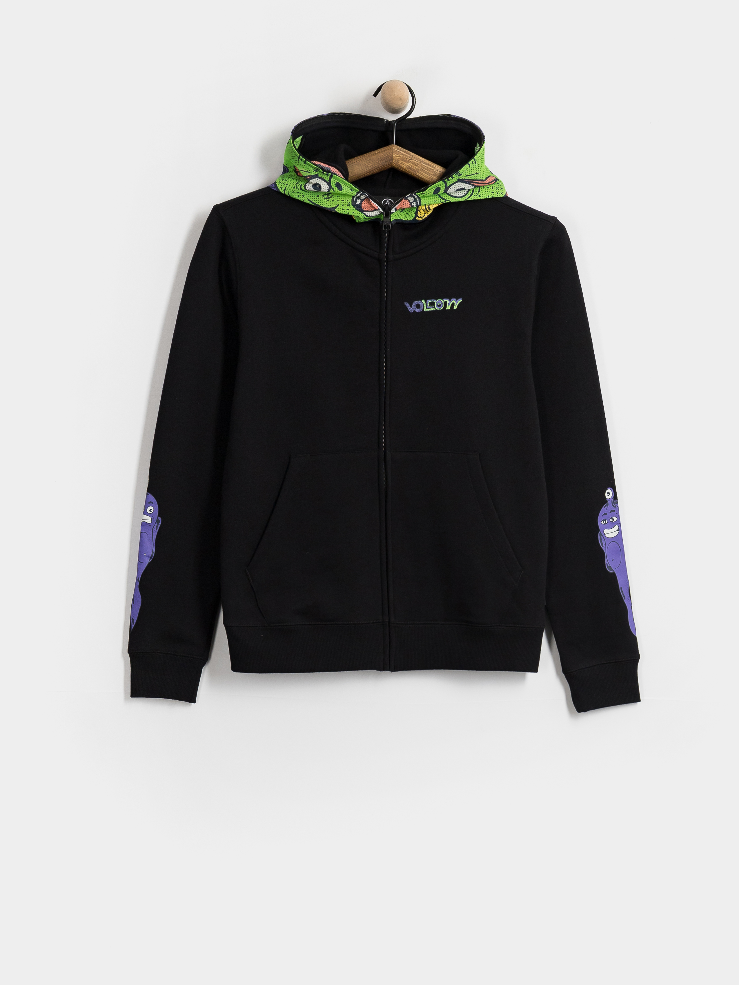Hanorac cu glugă Volcom Fa Ben Sanair Full ZIP JR (black)