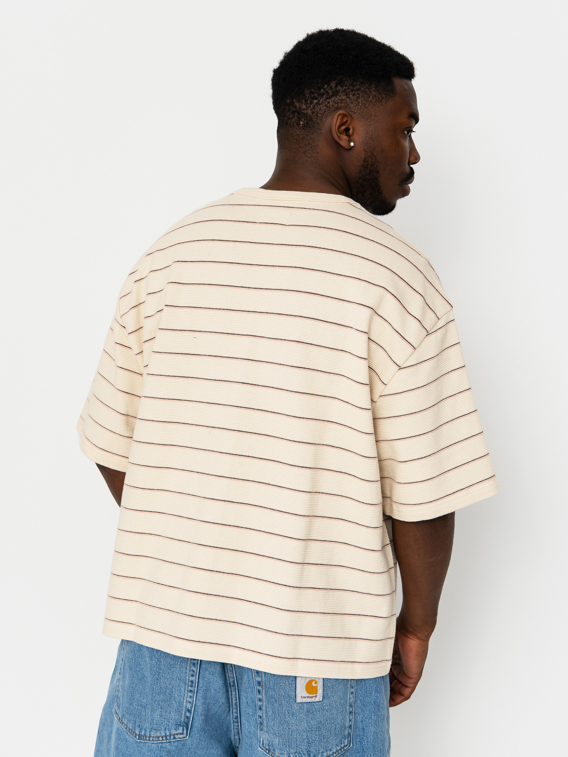 Tricou Brixton Shield Pique Boxy Knit (whitecap/sea foam/pinecone bro)