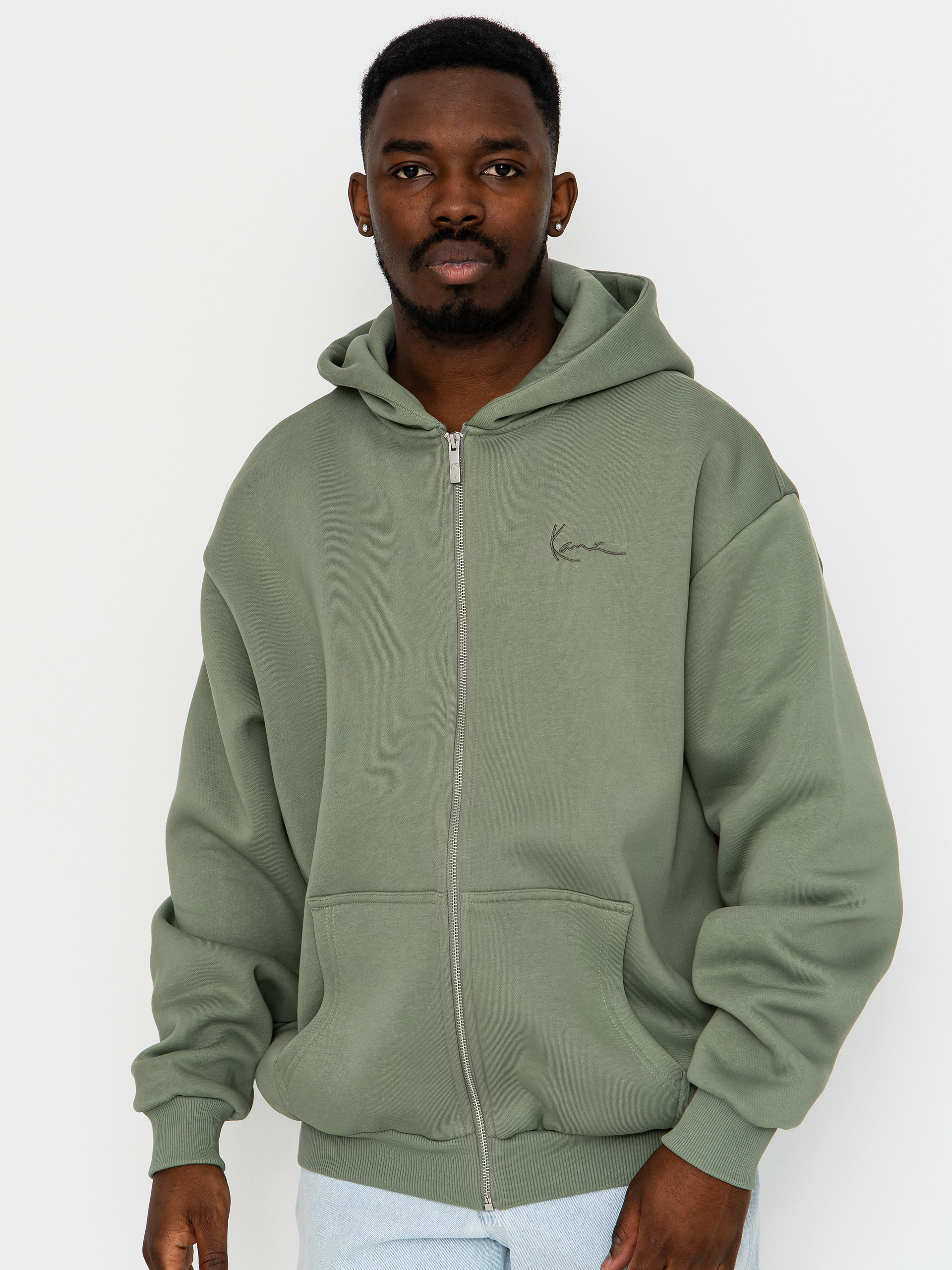 Hanorac cu glugă Karl Kani Small Signature Essential ZHD (green)