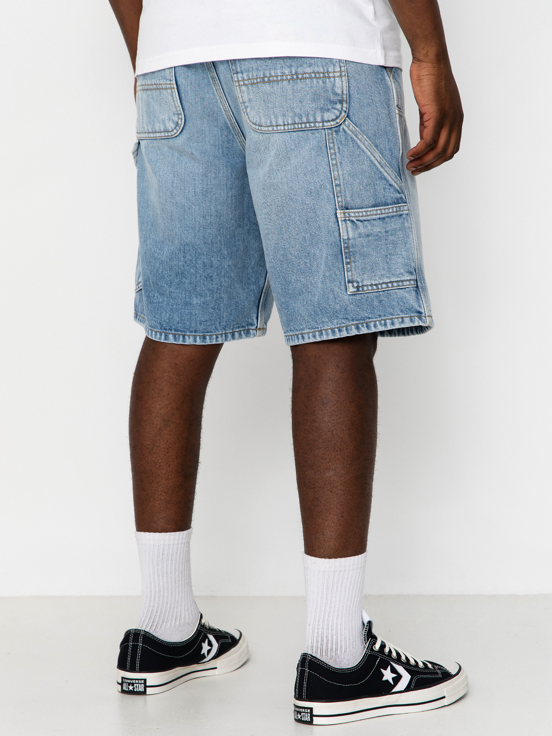 Pantaloni scurți Carhartt WIP Double Knee (blue heavy worn bleached)