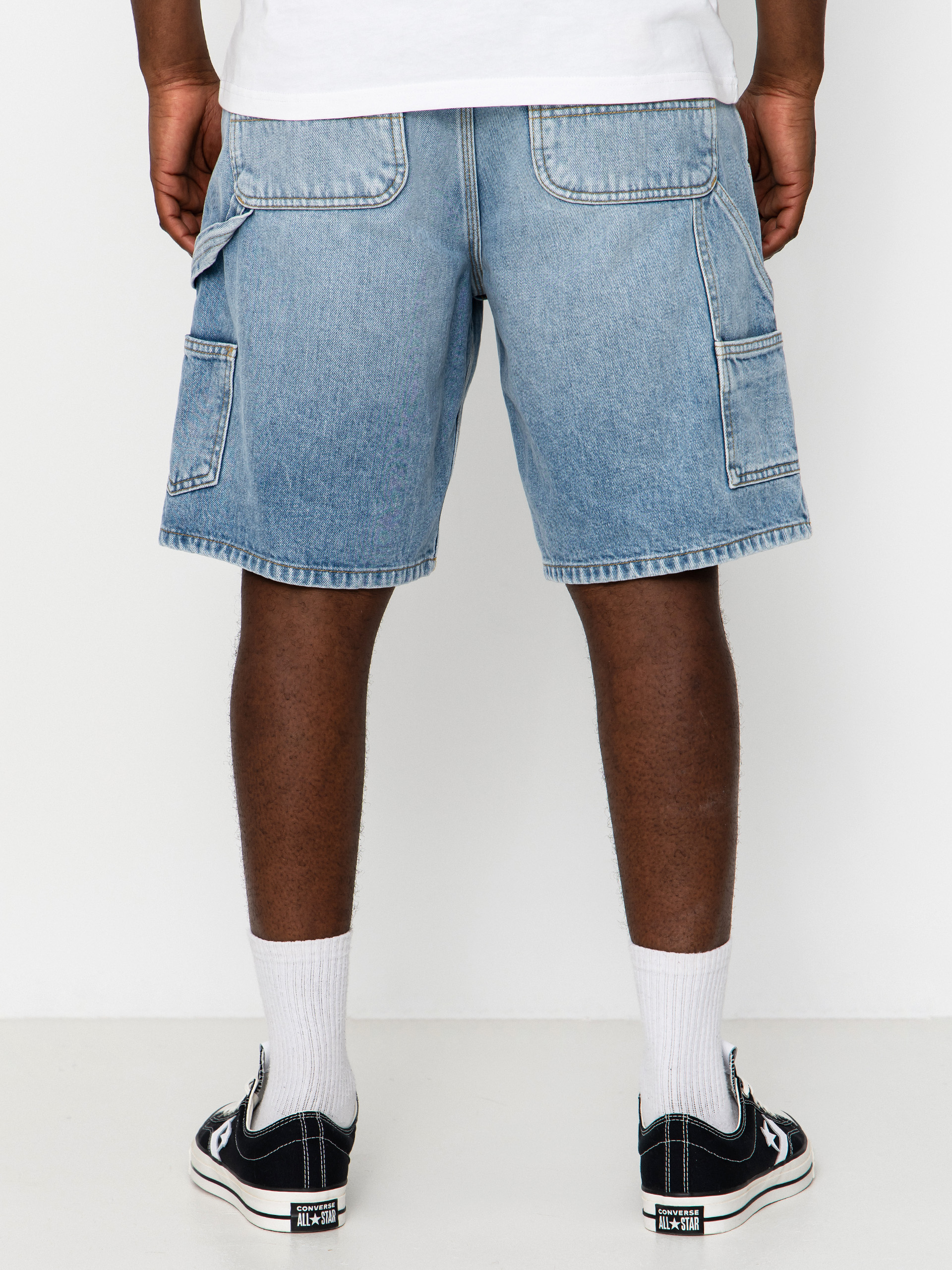 Pantaloni scurți Carhartt WIP Double Knee (blue heavy worn bleached)