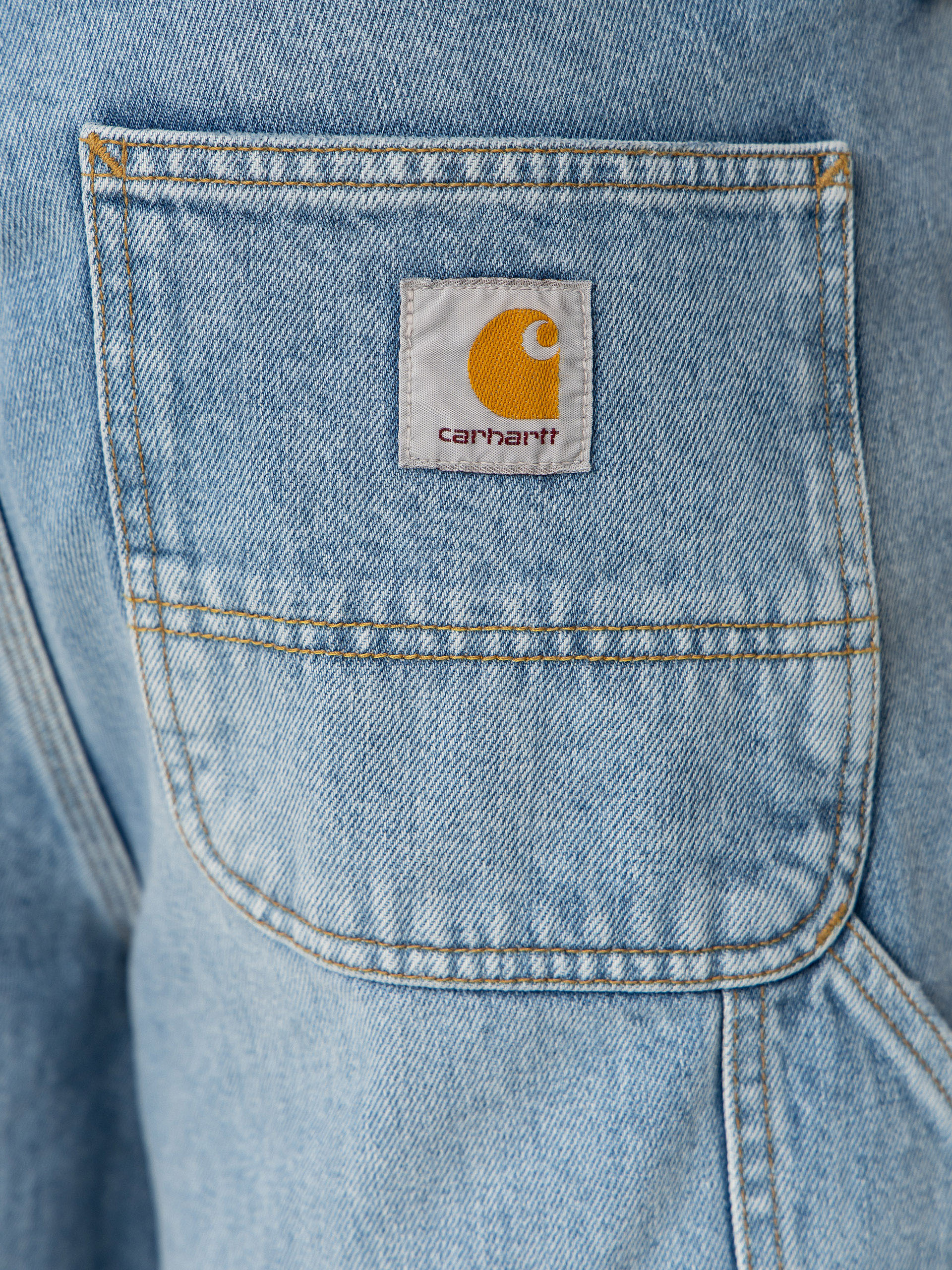 Pantaloni scurți Carhartt WIP Double Knee (blue heavy worn bleached)