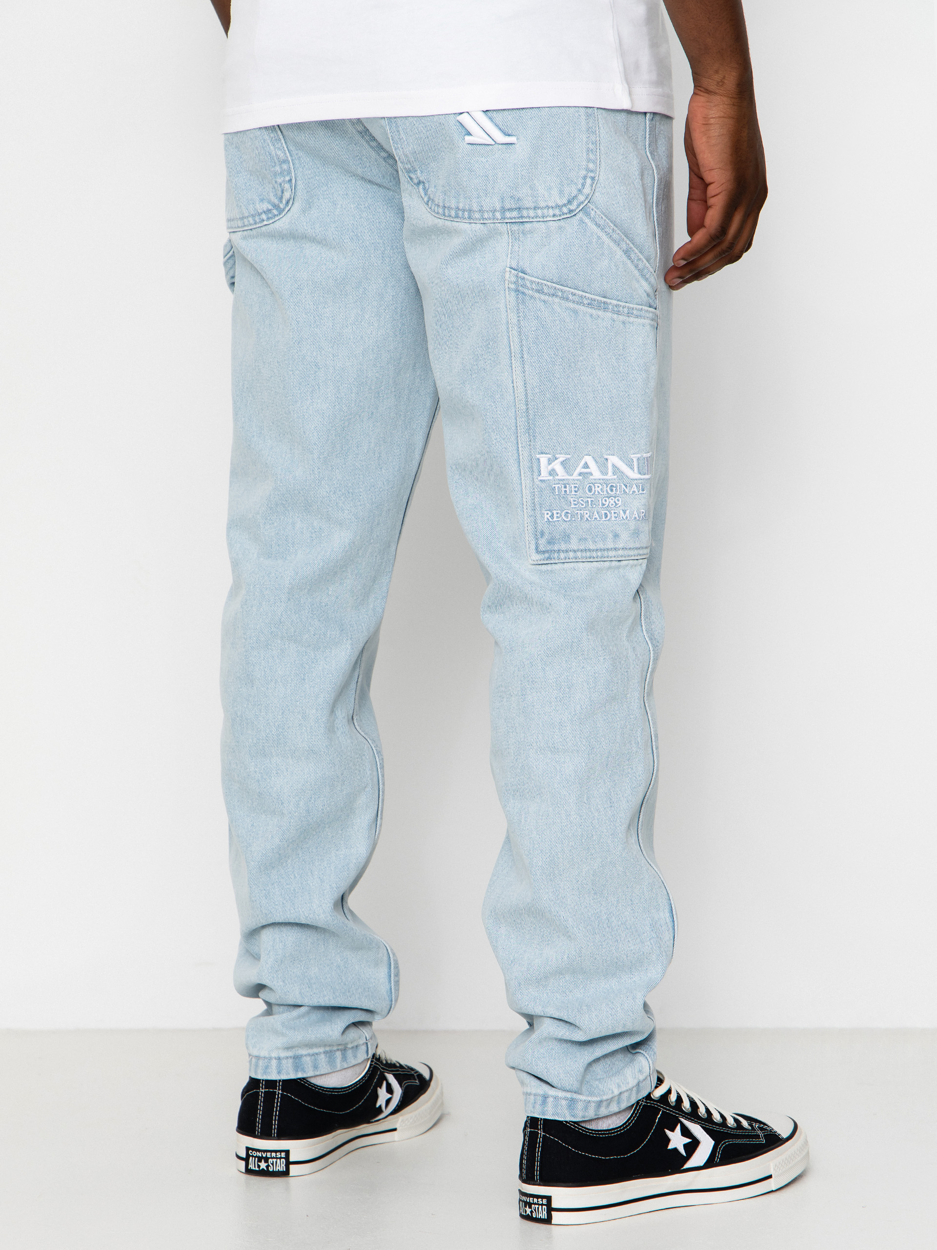 Pantaloni Karl Kani Retro Tapered Workwear Denim (bleached blue)