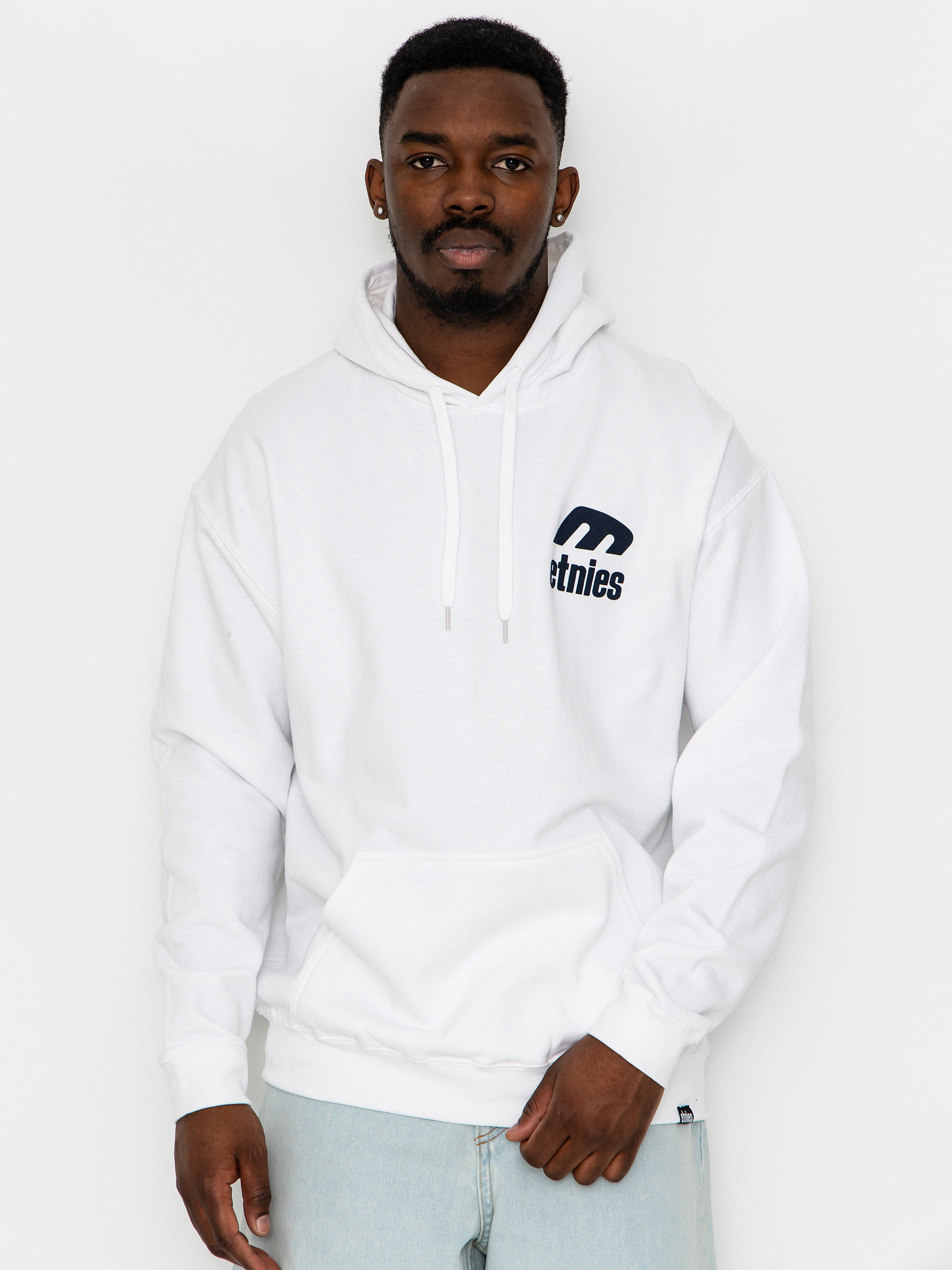 Hanorac cu glugă Etnies Icon E HD (white/navy)