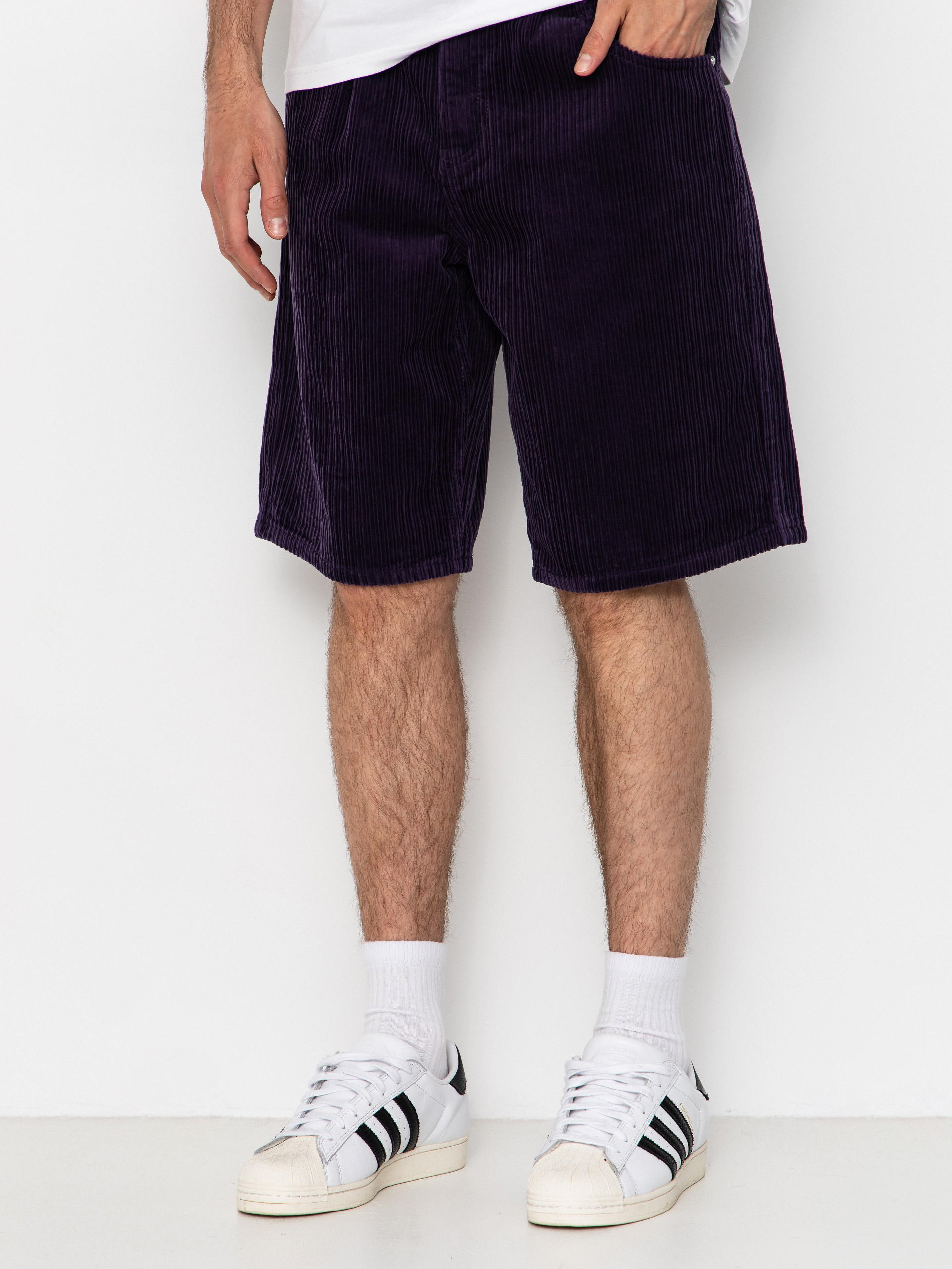 Pantaloni scurți HUF Cromer Corduroy (dark berry)