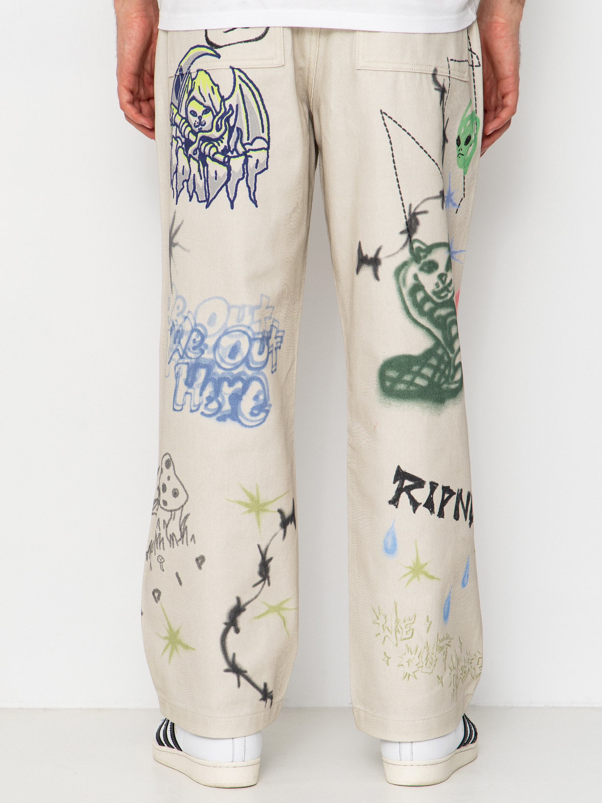 Pantaloni RipNDip Goosebumps Wide Fit (bone)