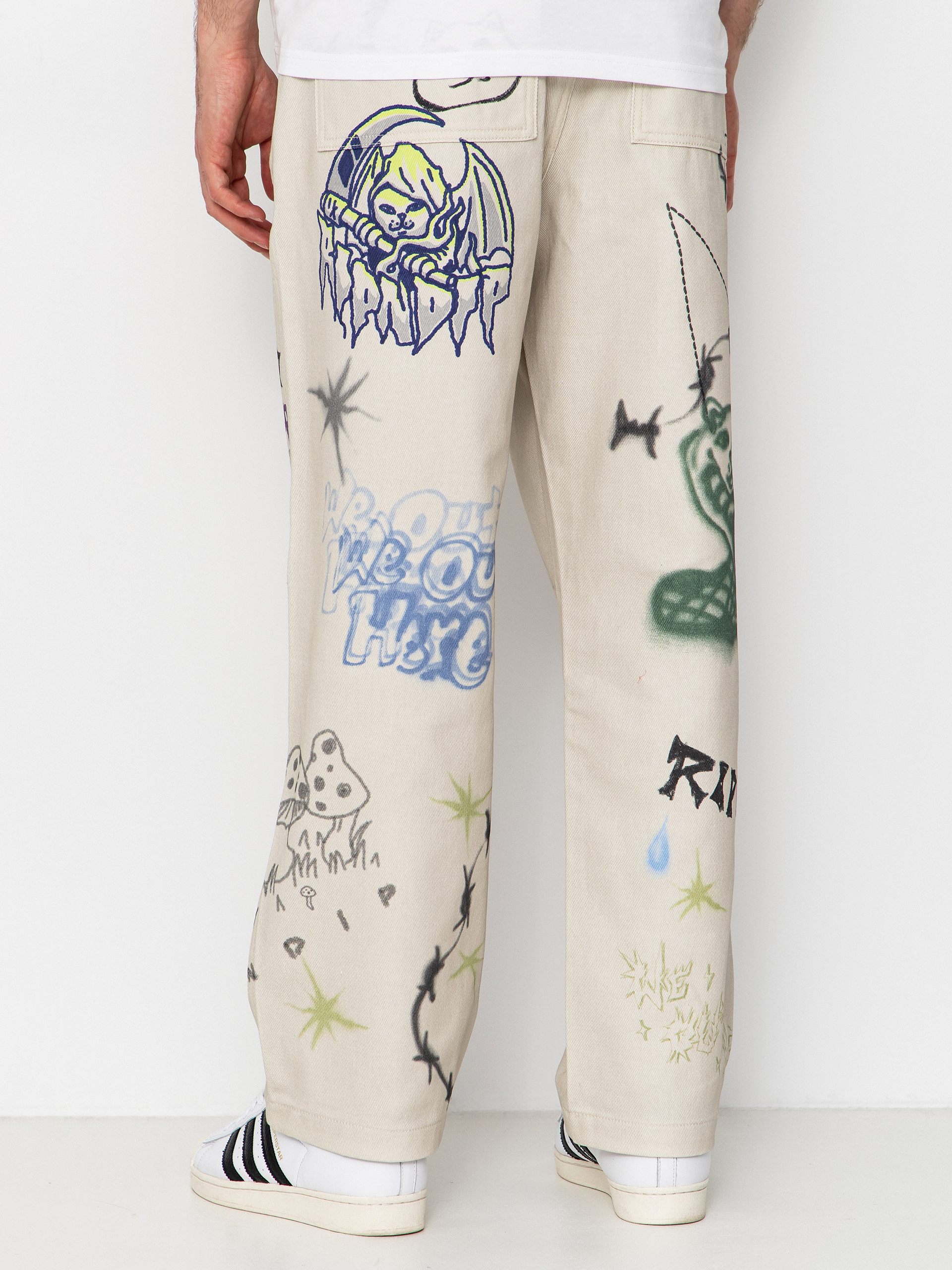 Pantaloni RipNDip Goosebumps Wide Fit (bone)
