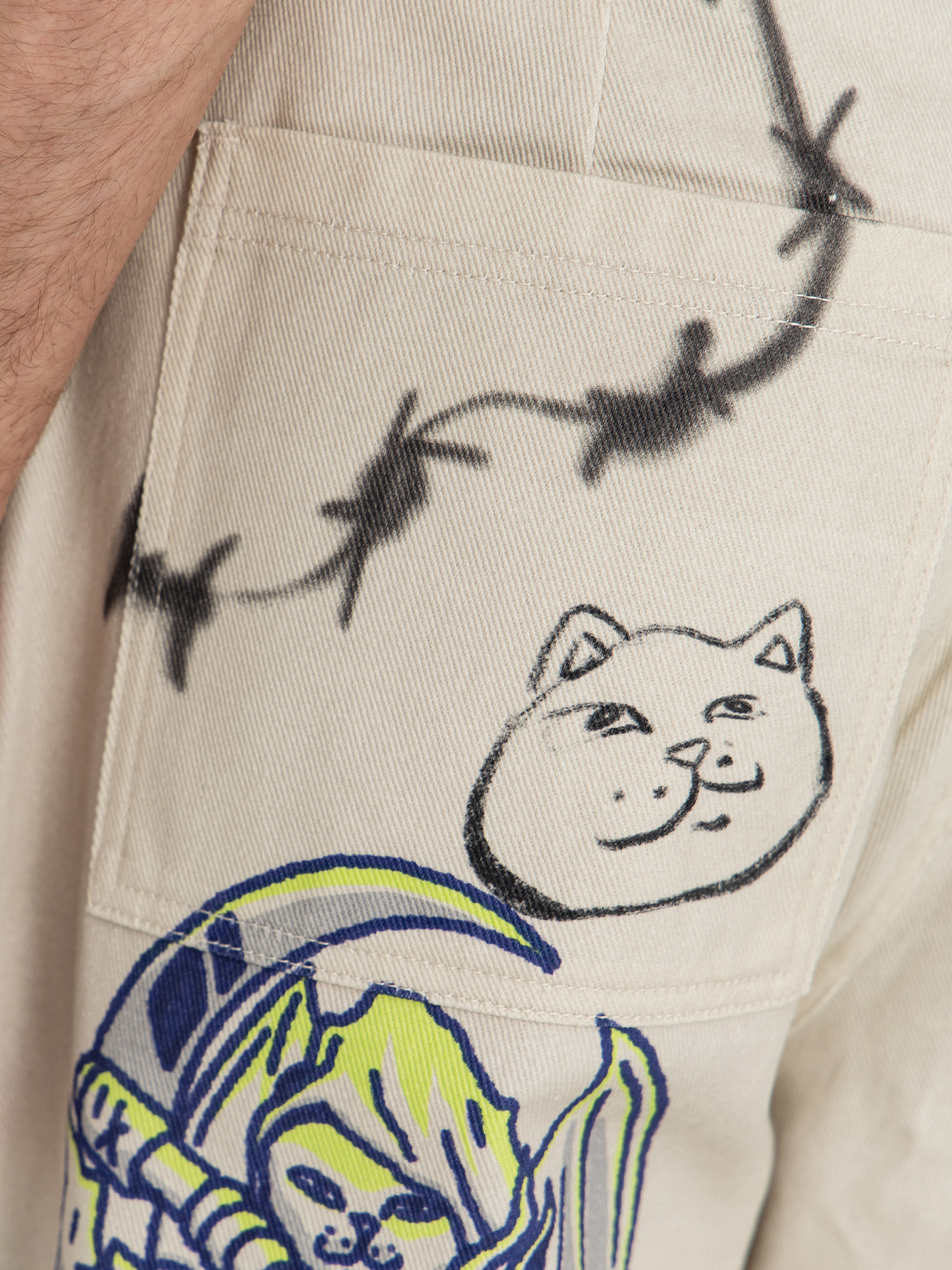 Pantaloni RipNDip Goosebumps Wide Fit (bone)