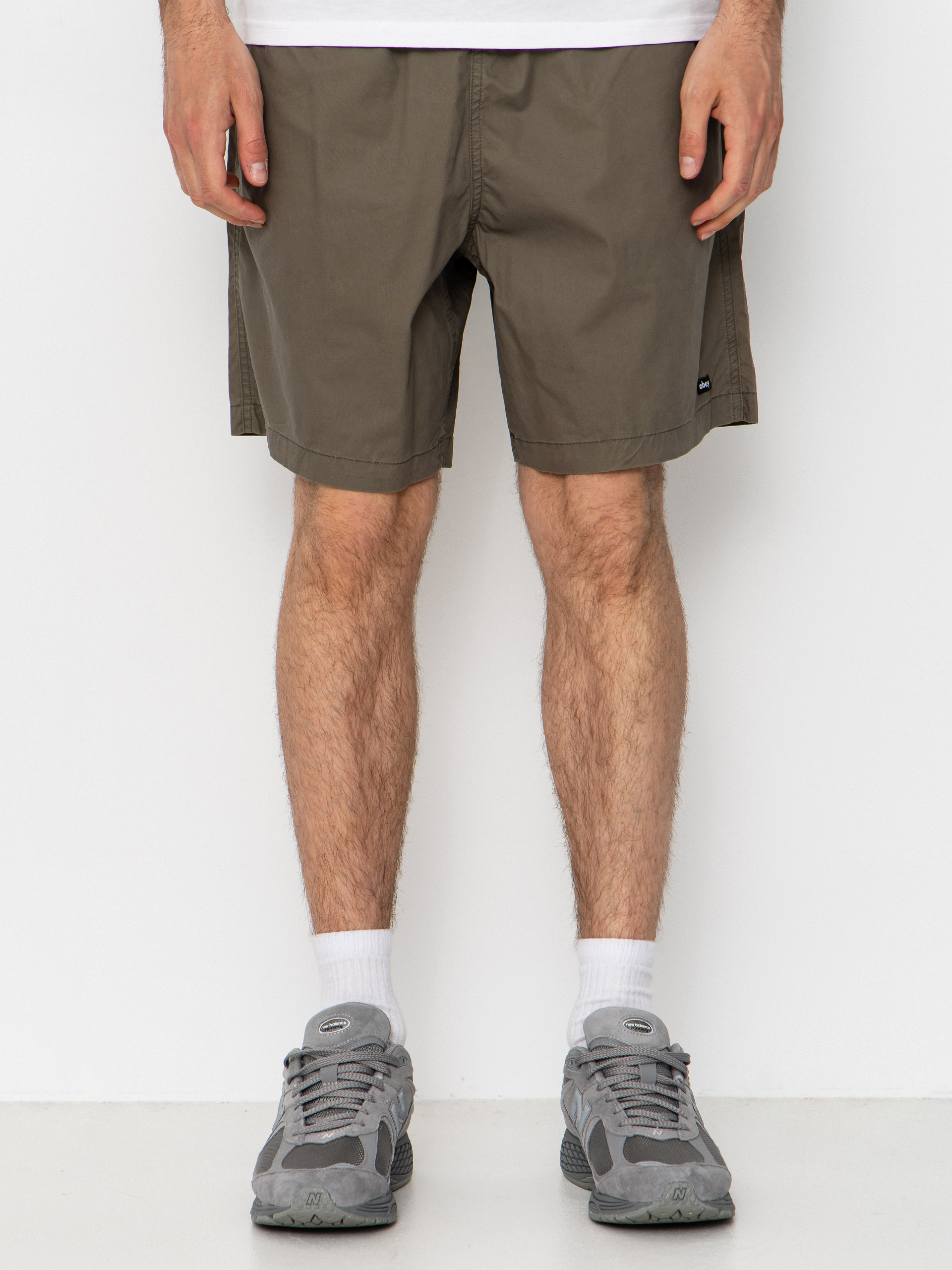 Pantaloni scurți OBEY Easy Trail (smokey olive faded wash)