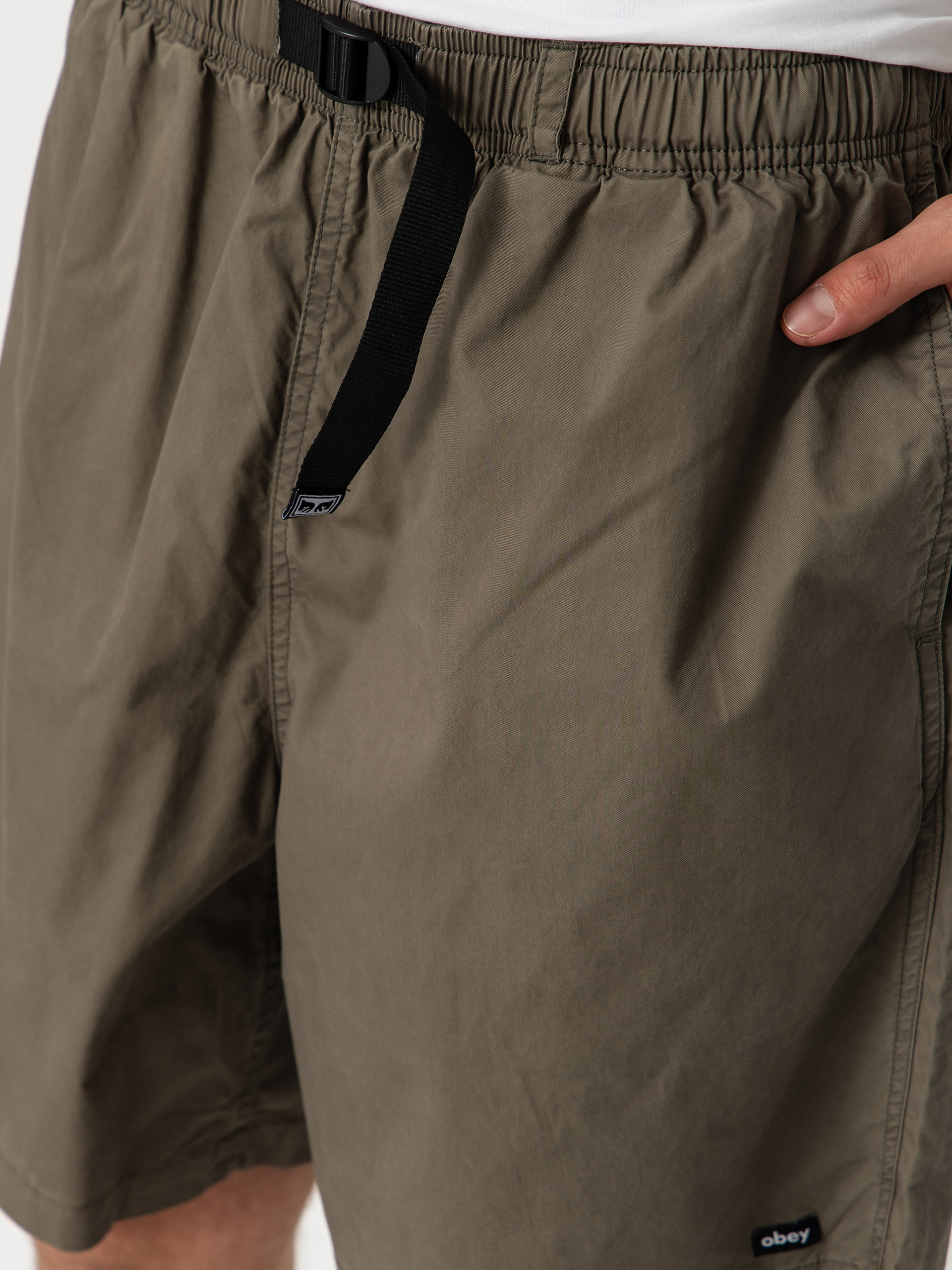 Pantaloni scurți OBEY Easy Trail (smokey olive faded wash)